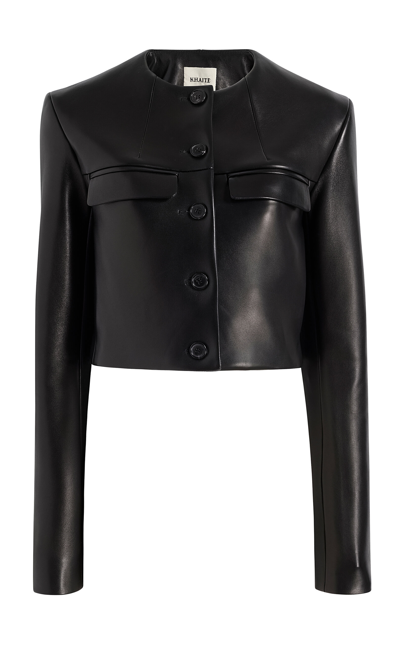Khaite Roto Leather Jacket In Black