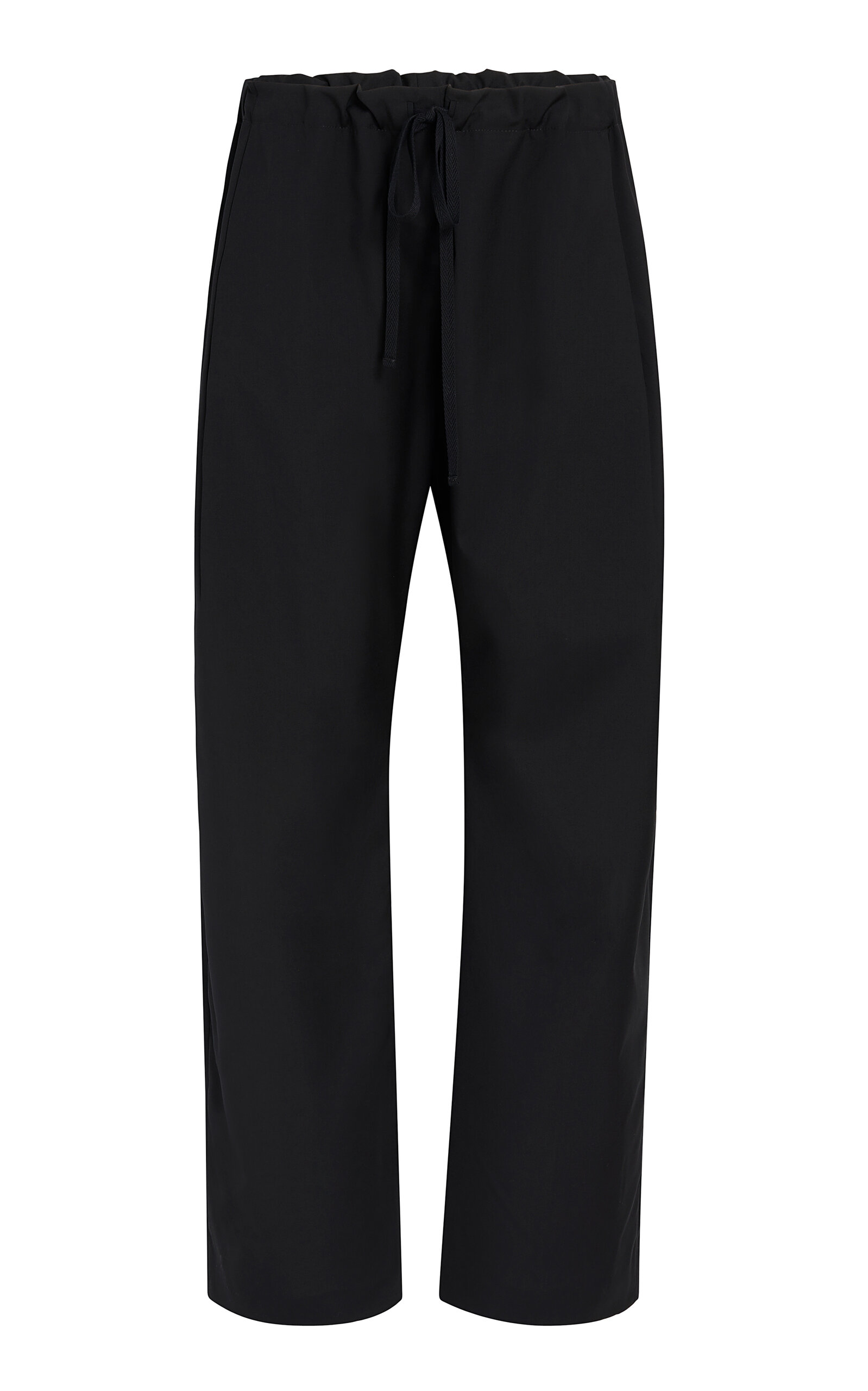 Khaite Rohen Drawstring Wool Pants In Black