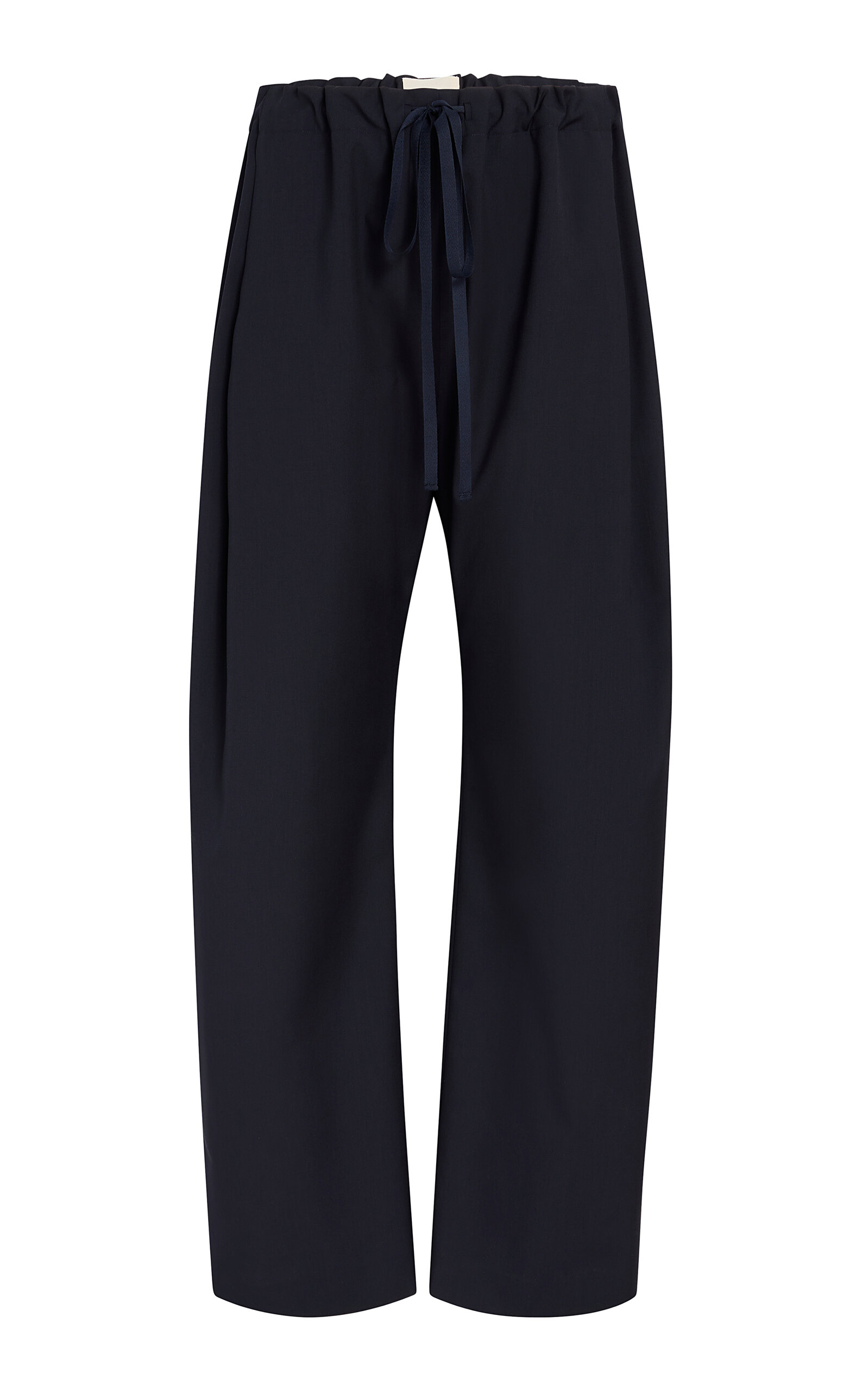 Khaite Rohen Drawstring Wool Pants In Blue
