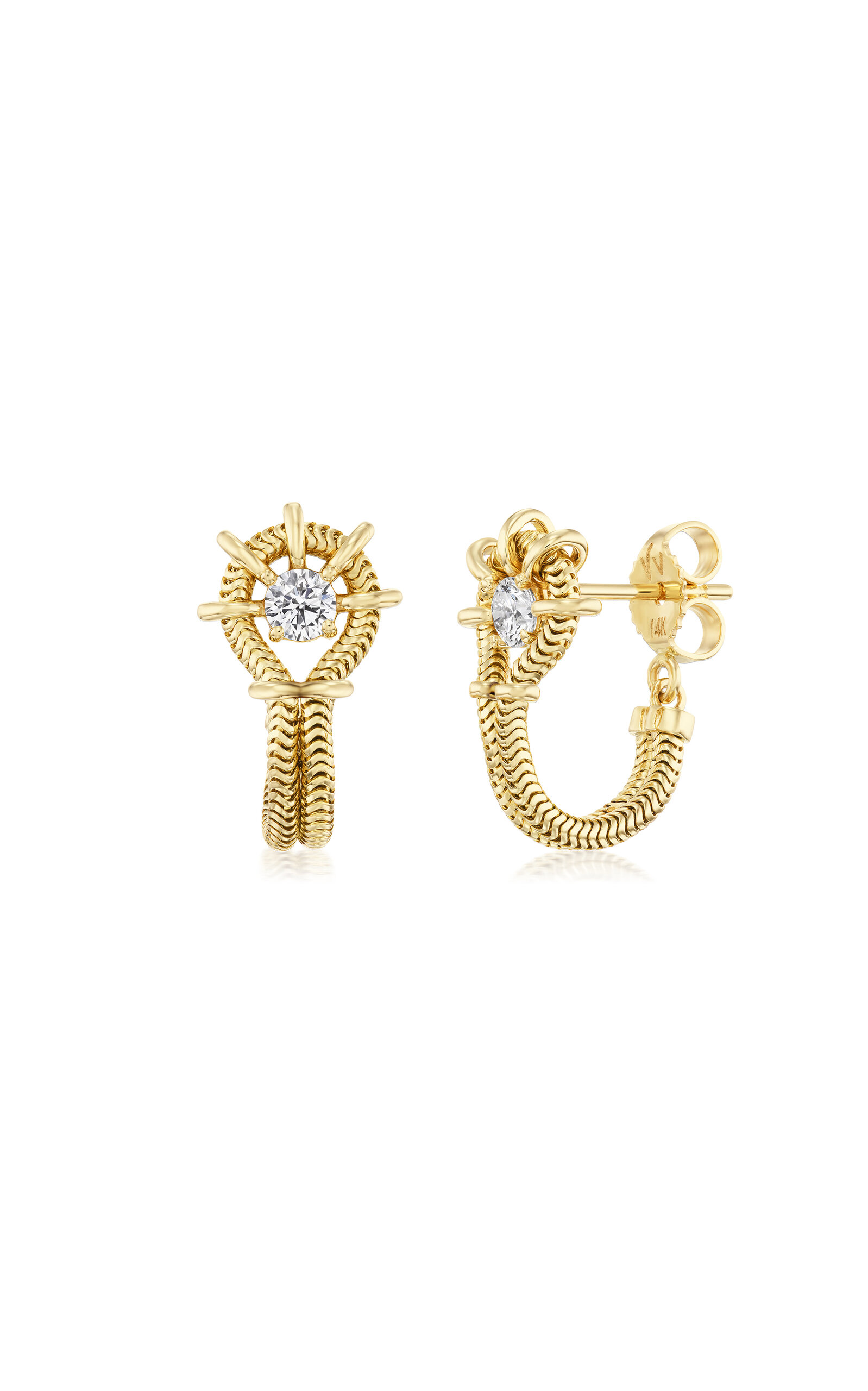 Vice Versa 14kt Yellow Gold Louise Chain Earrings - Gold - OS - Only At Moda Operandi