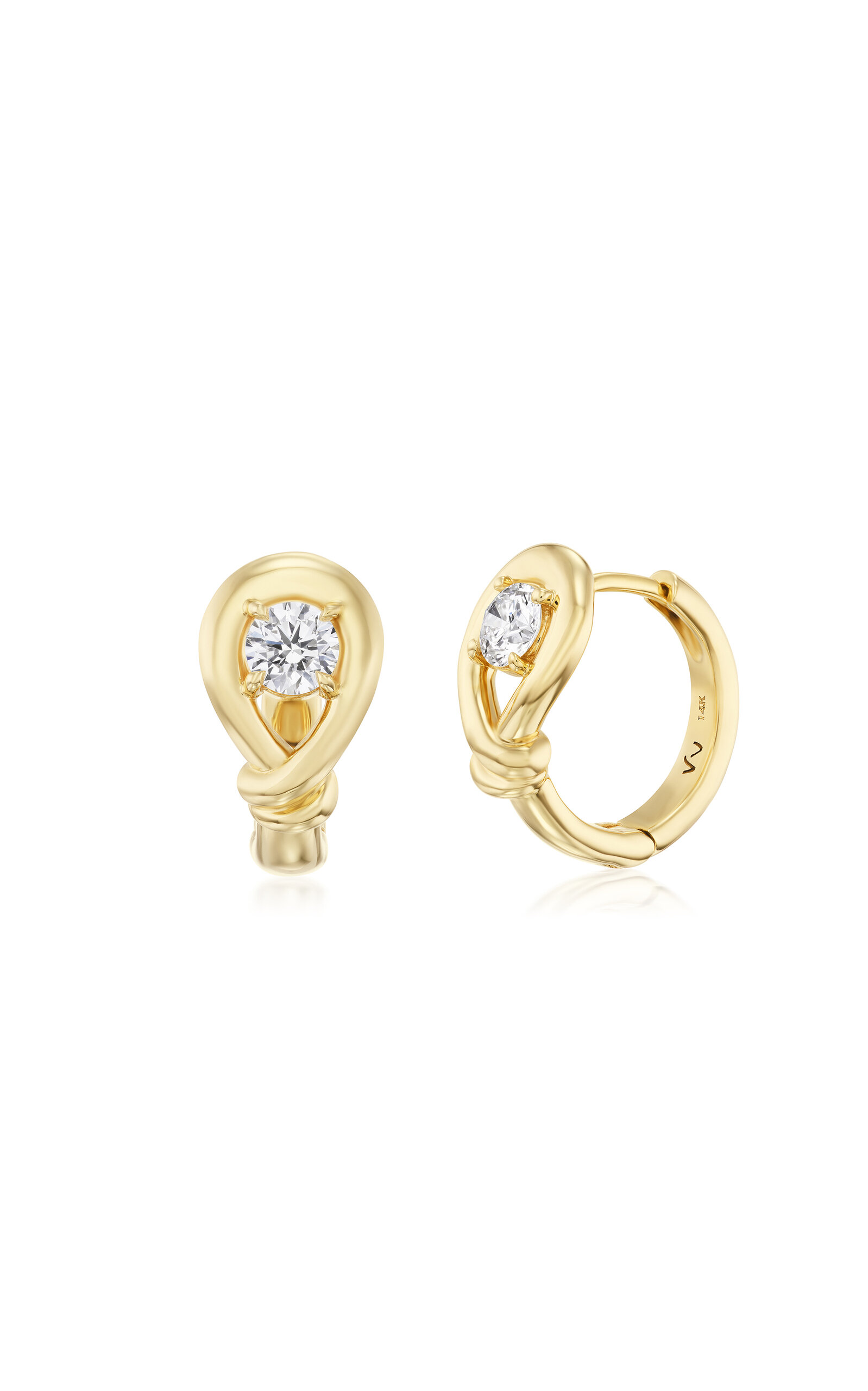 Vice Versa 14kt Yellow Gold Boa Huggies - Gold - OS - Only At Moda Operandi
