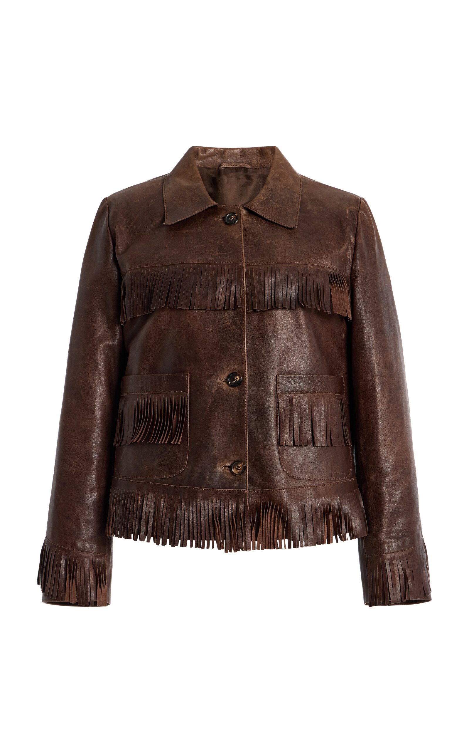 NILI LOTAN Lazare Fringed Leather Jacket