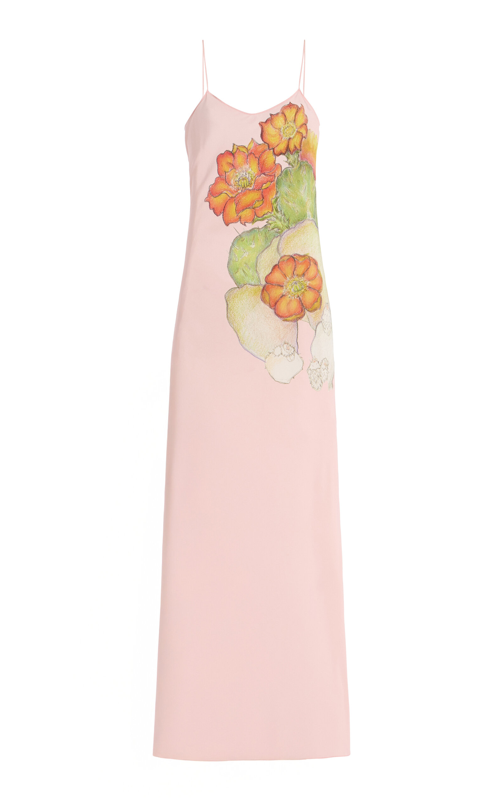 Rodarte Printed Silk Crepe Bias Slip Gown
