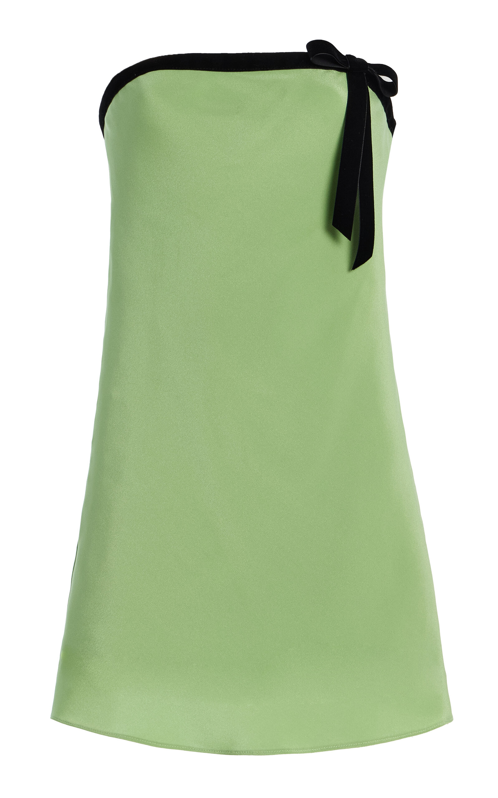 Rodarte Velvet-Trimmed Silk Crepe Bias Mini Dress