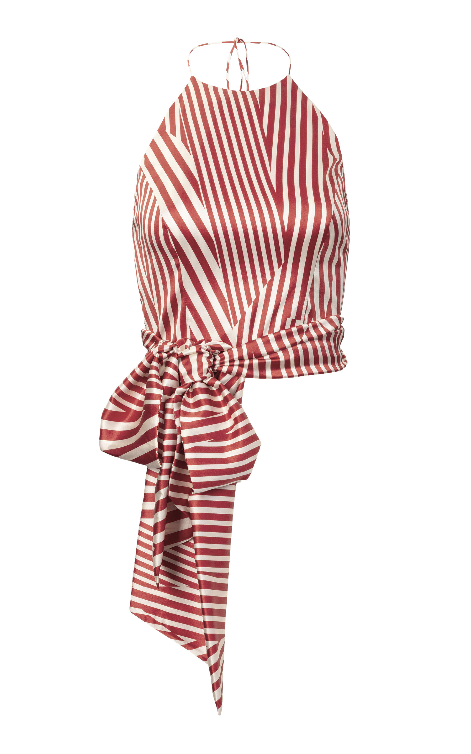 Silvia Tcherassi Carmela Stretch-Silk Halter Top - Stripe - XS