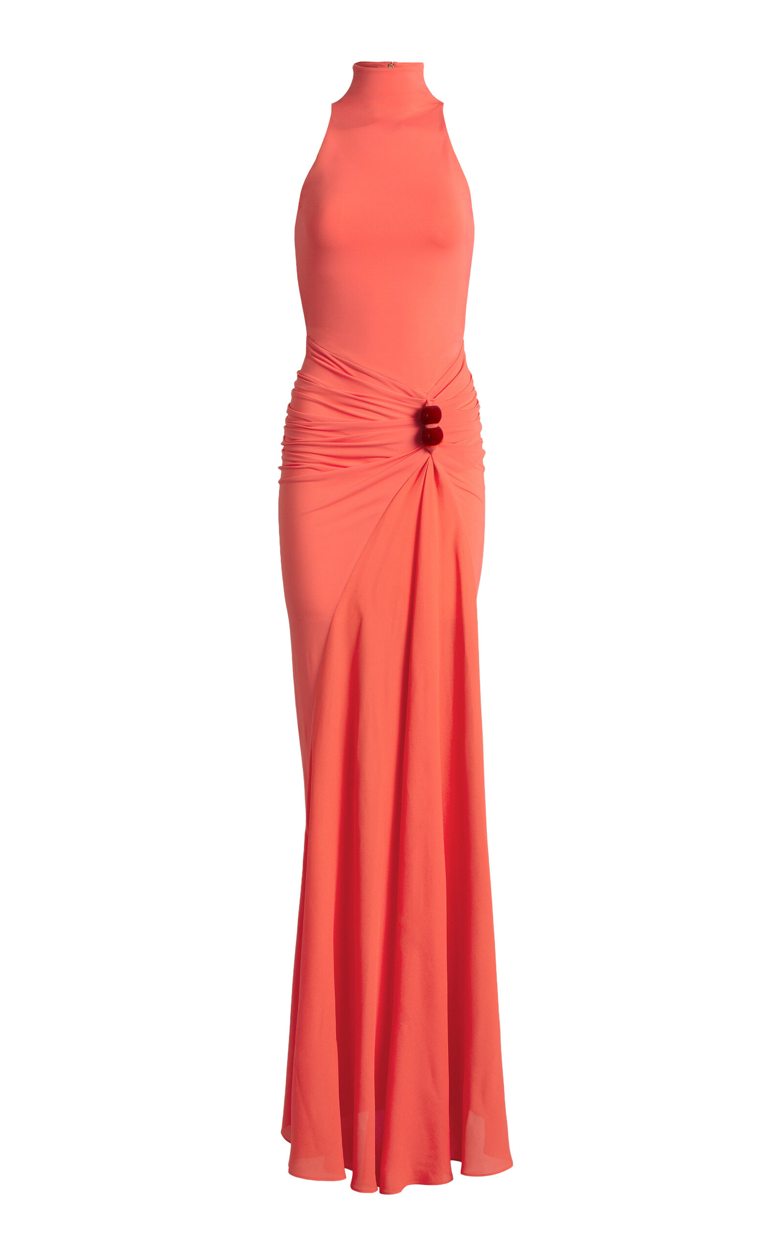 Silvia Tcherassi Frances Gathered Jersey Maxi Dress - Pink