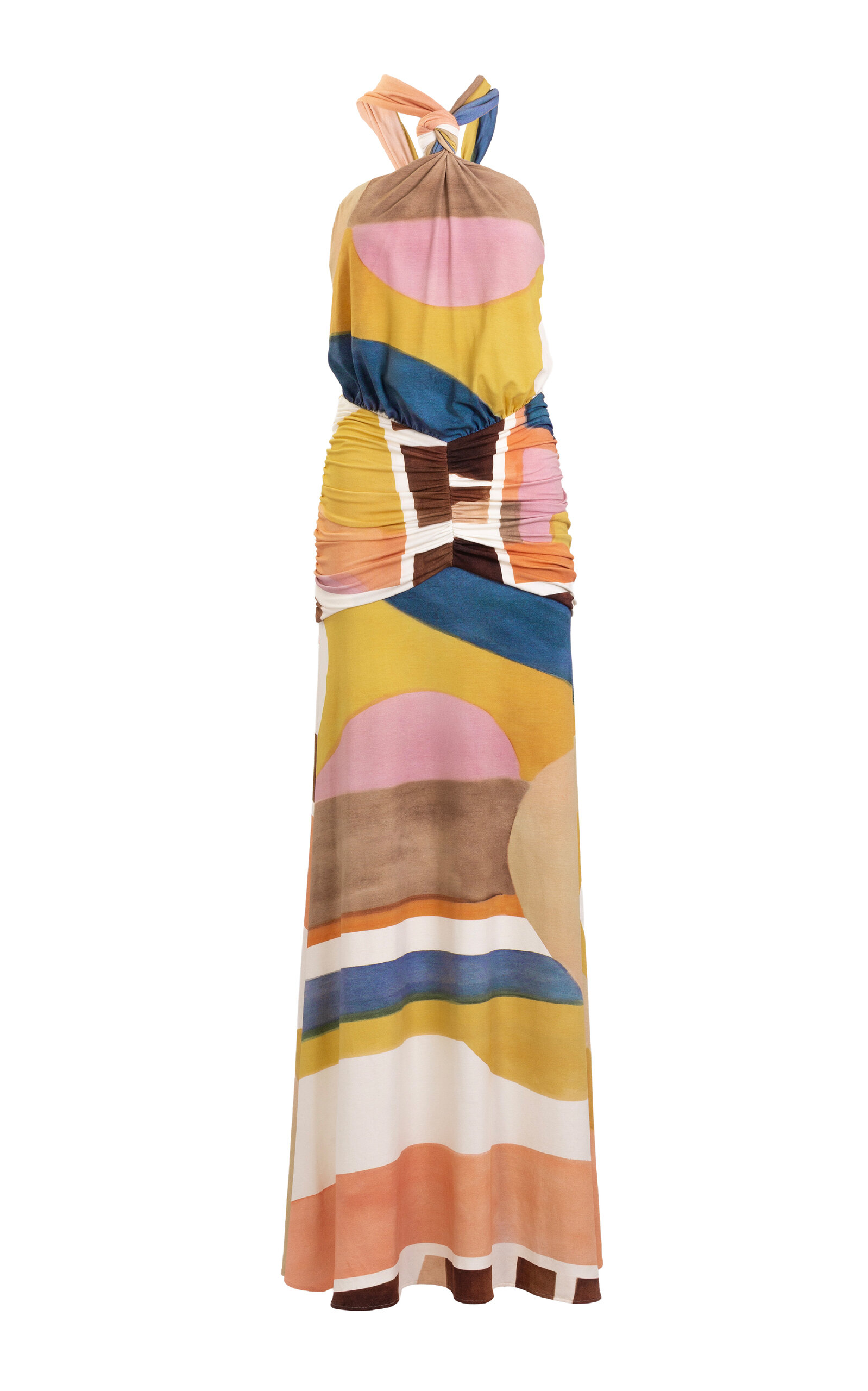 Silvia Tcherassi Jedda Ruched Jersey Maxi Dress - Multi