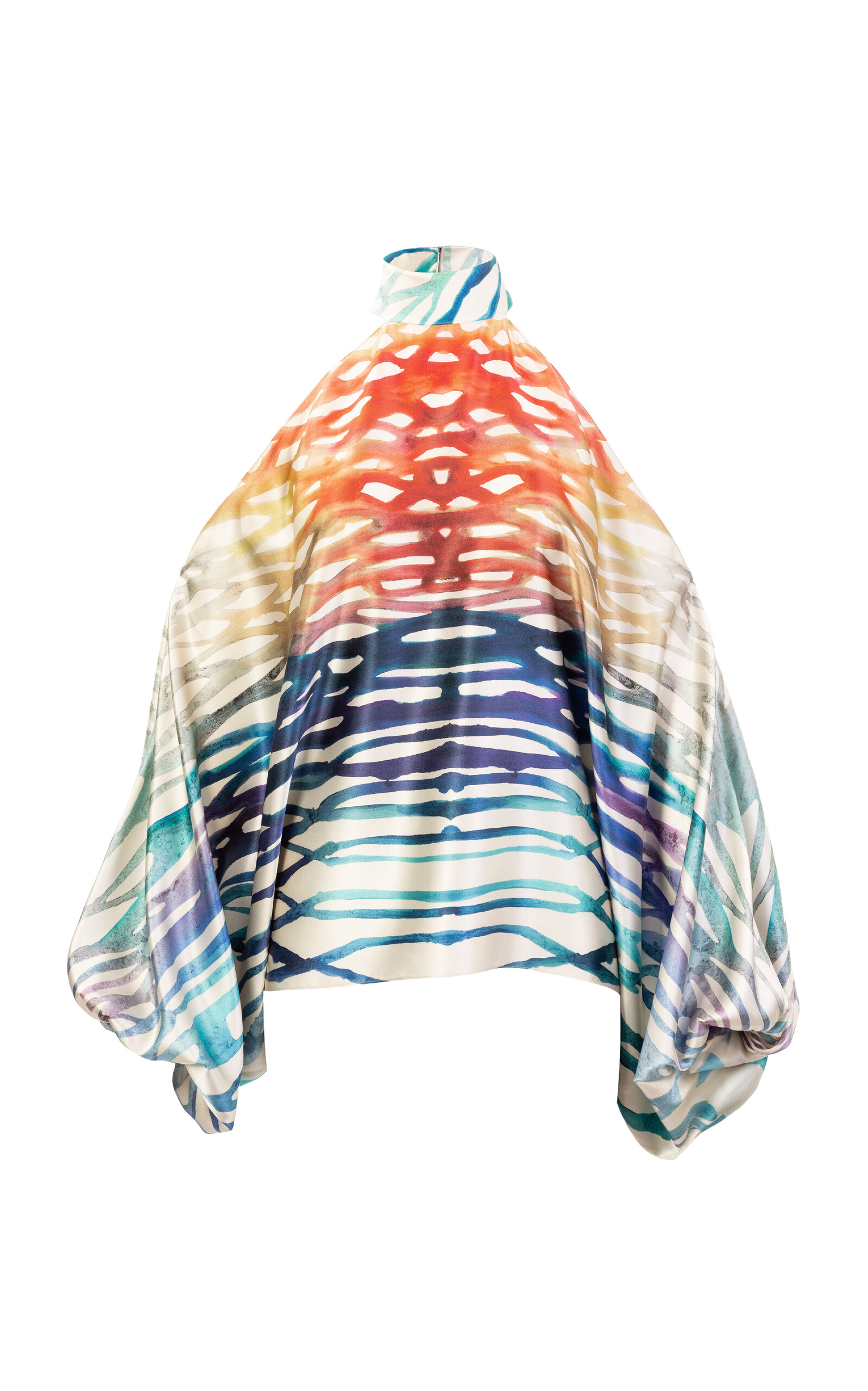 Silvia Tcherassi Safira Cold-Shoulder Stretch-Silk Top