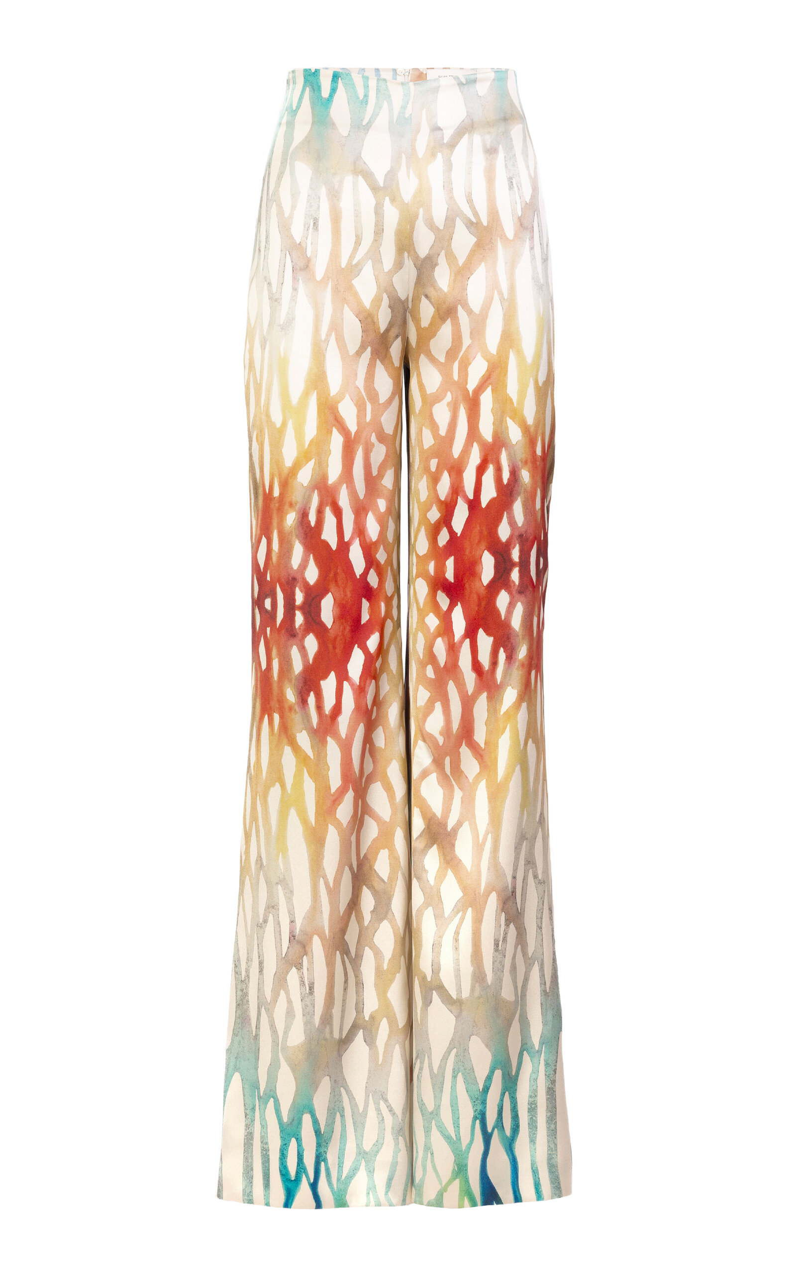 Silvia Tcherassi Andie Stretch-Silk Wide-Leg Pants