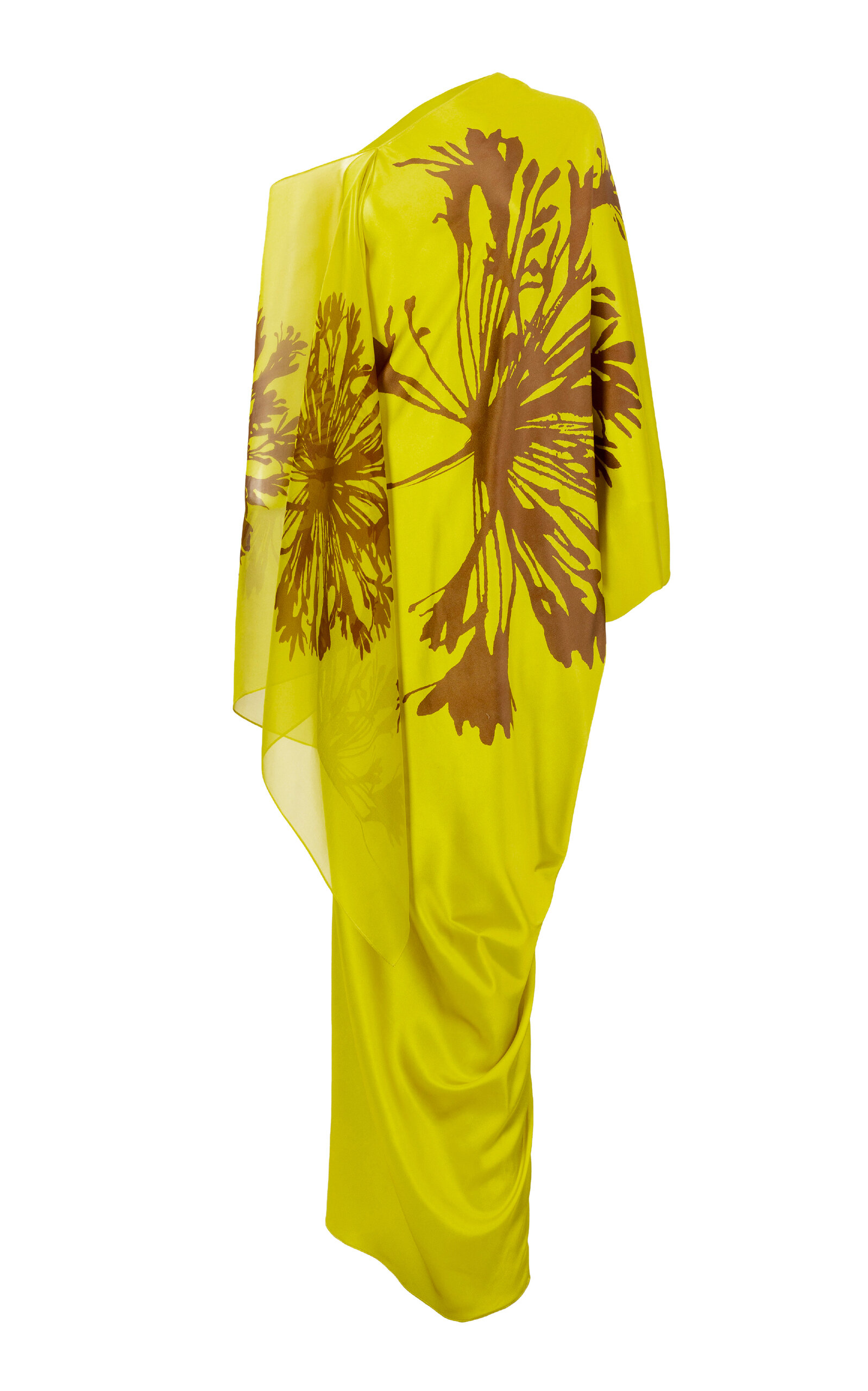 Silvia Tcherassi Jade Draped Stretch-Silk Maxi Dress - Yellow