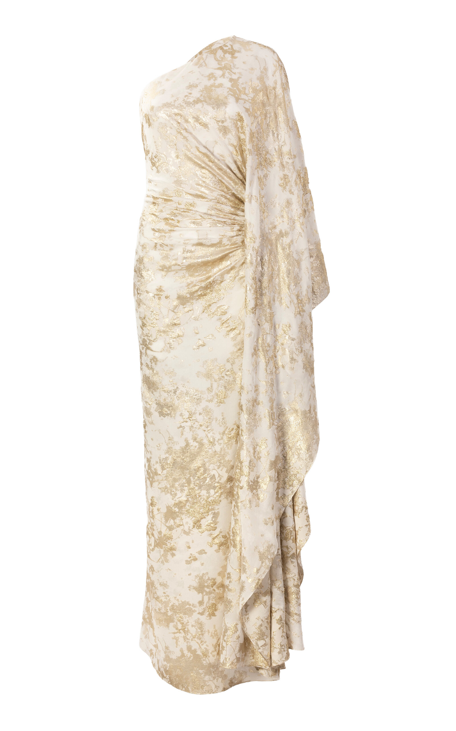 Silvia Tcherassi Afrodita Metallic Silk Jacquard Maxi Dress - Gold