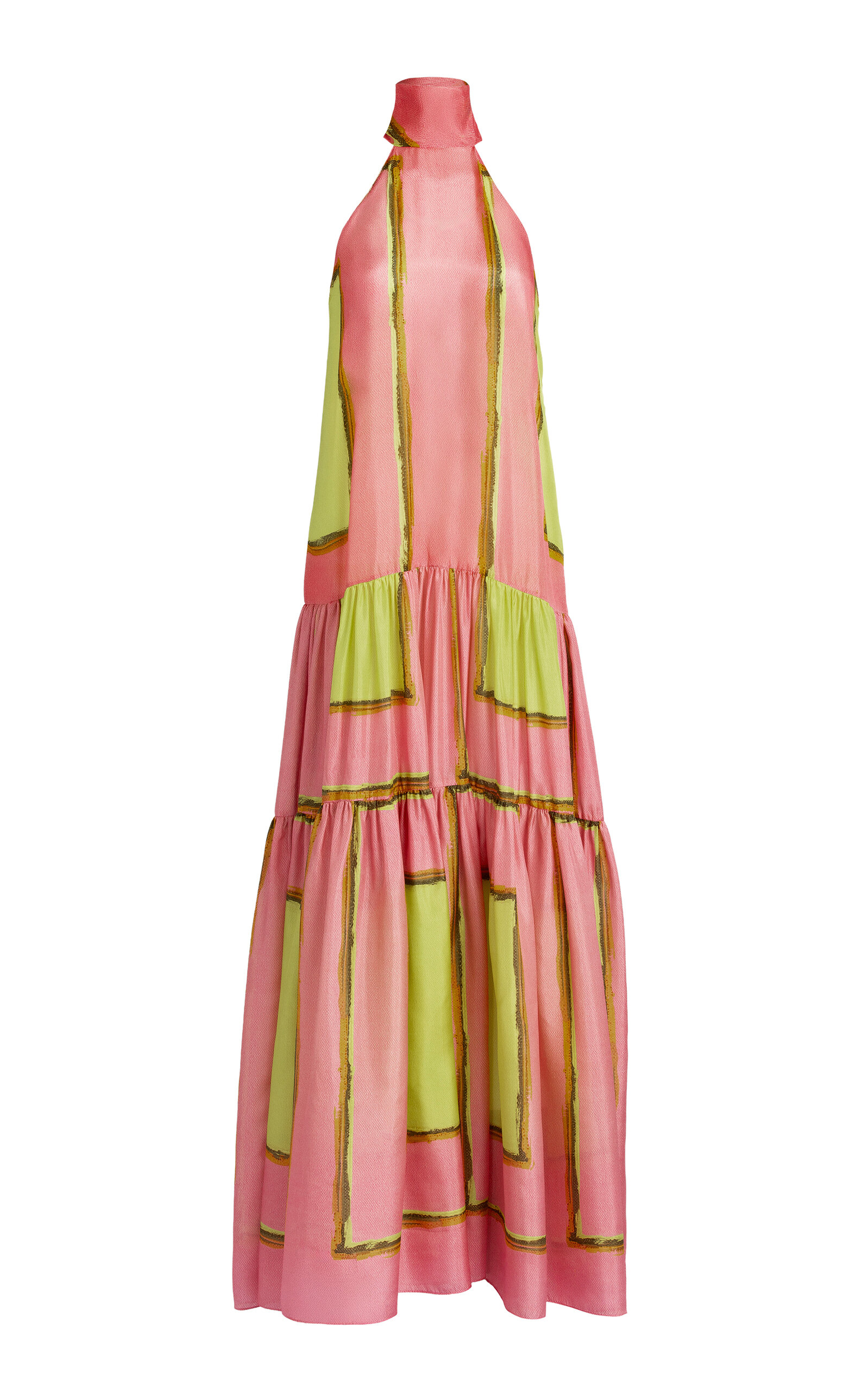 Silvia Tcherassi Dorelia Crepe Halter Maxi Dress - Multi