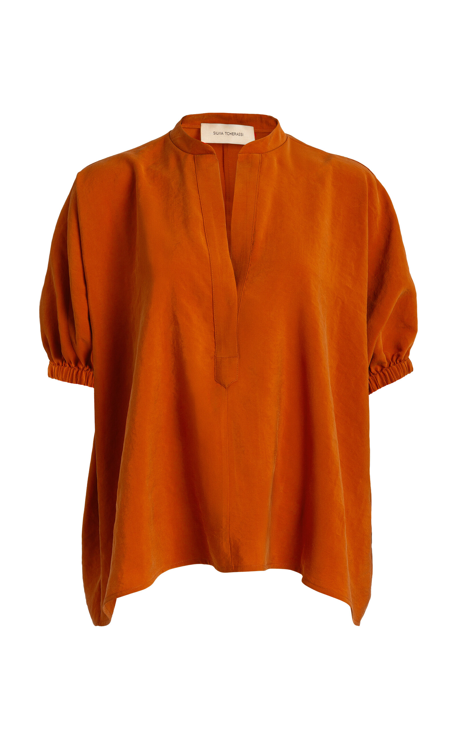 Silvia Tcherassi Susane Oversized Crepe Top - Orange