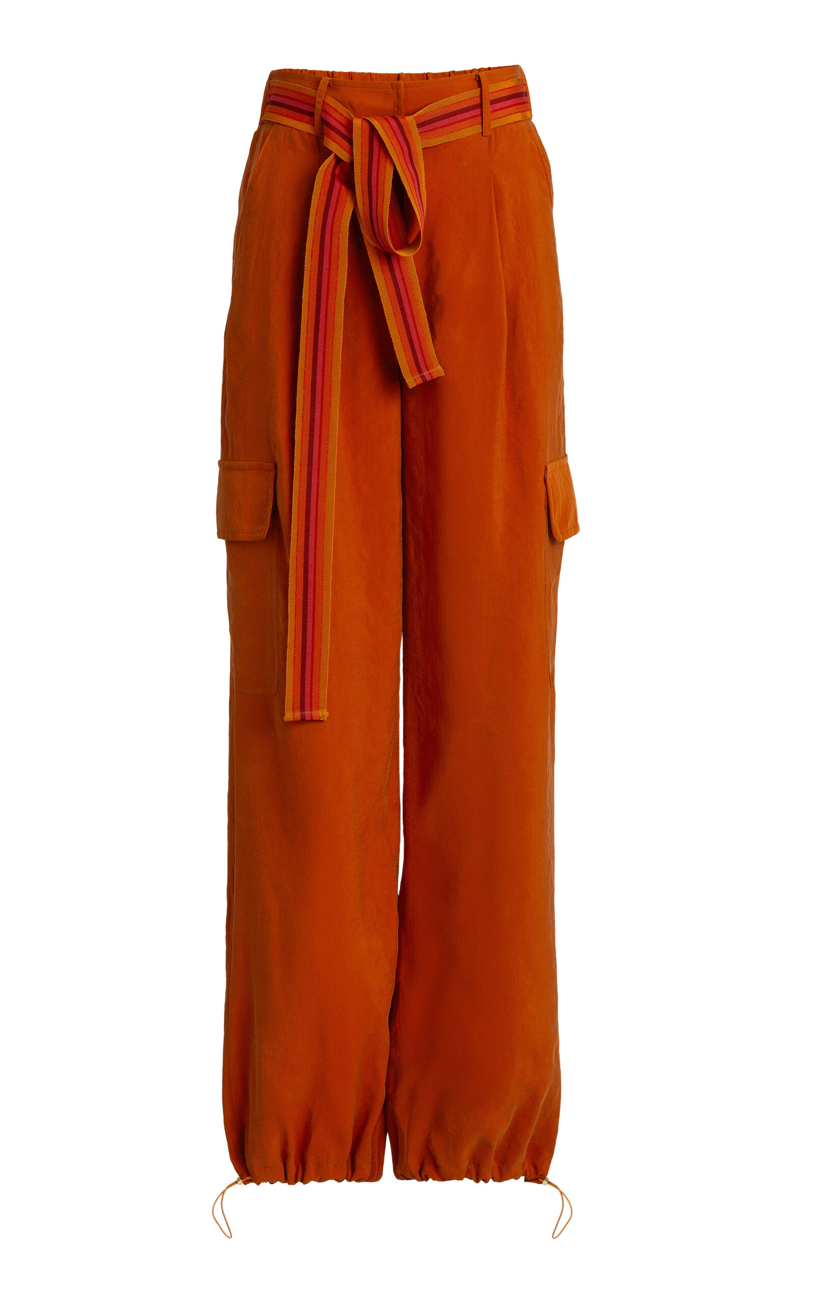 Silvia Tcherassi Darnell Crepe Cargo Pants - Orange