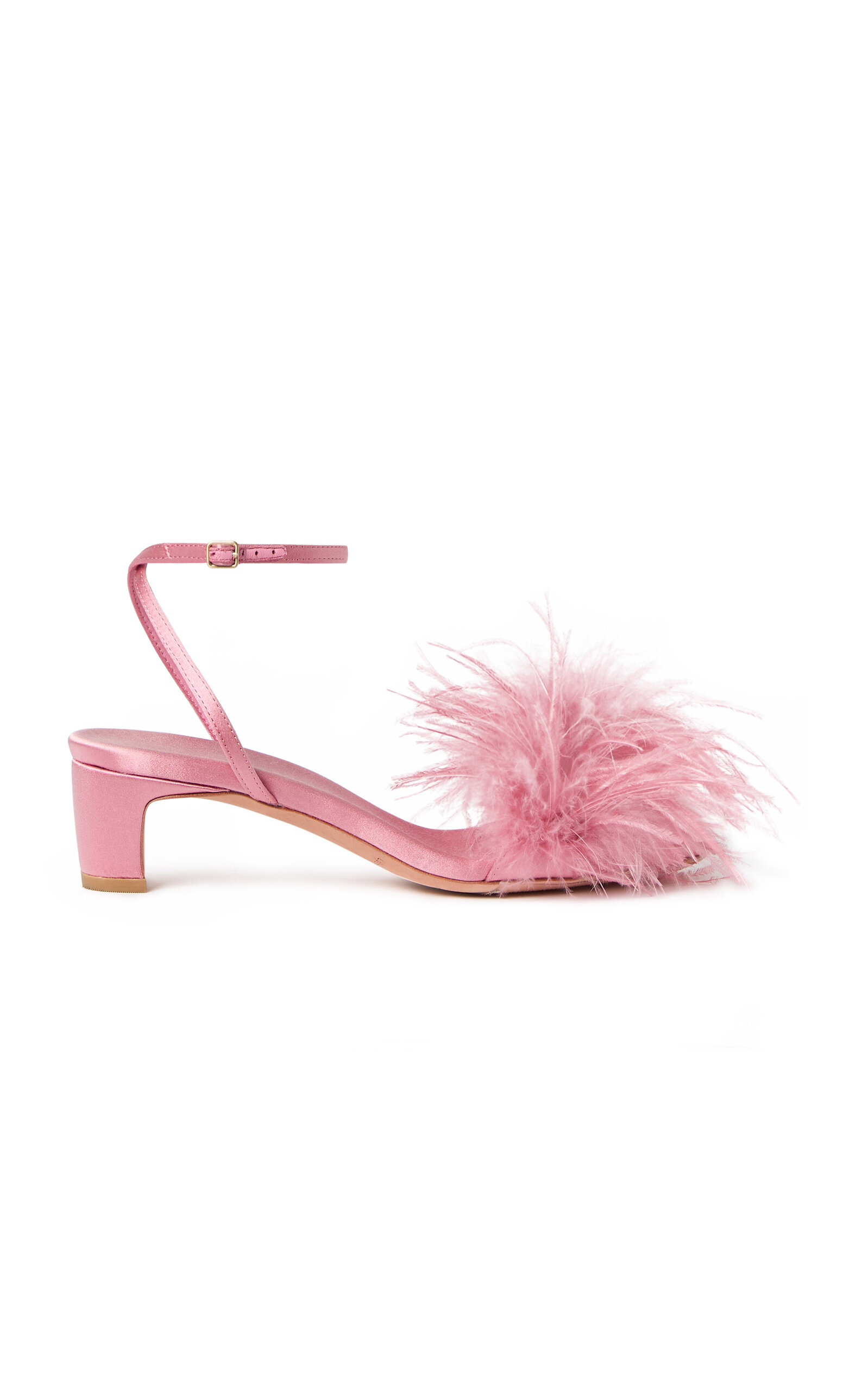 Loeffler Randall Senna Feather-Embellished Satin Sandals