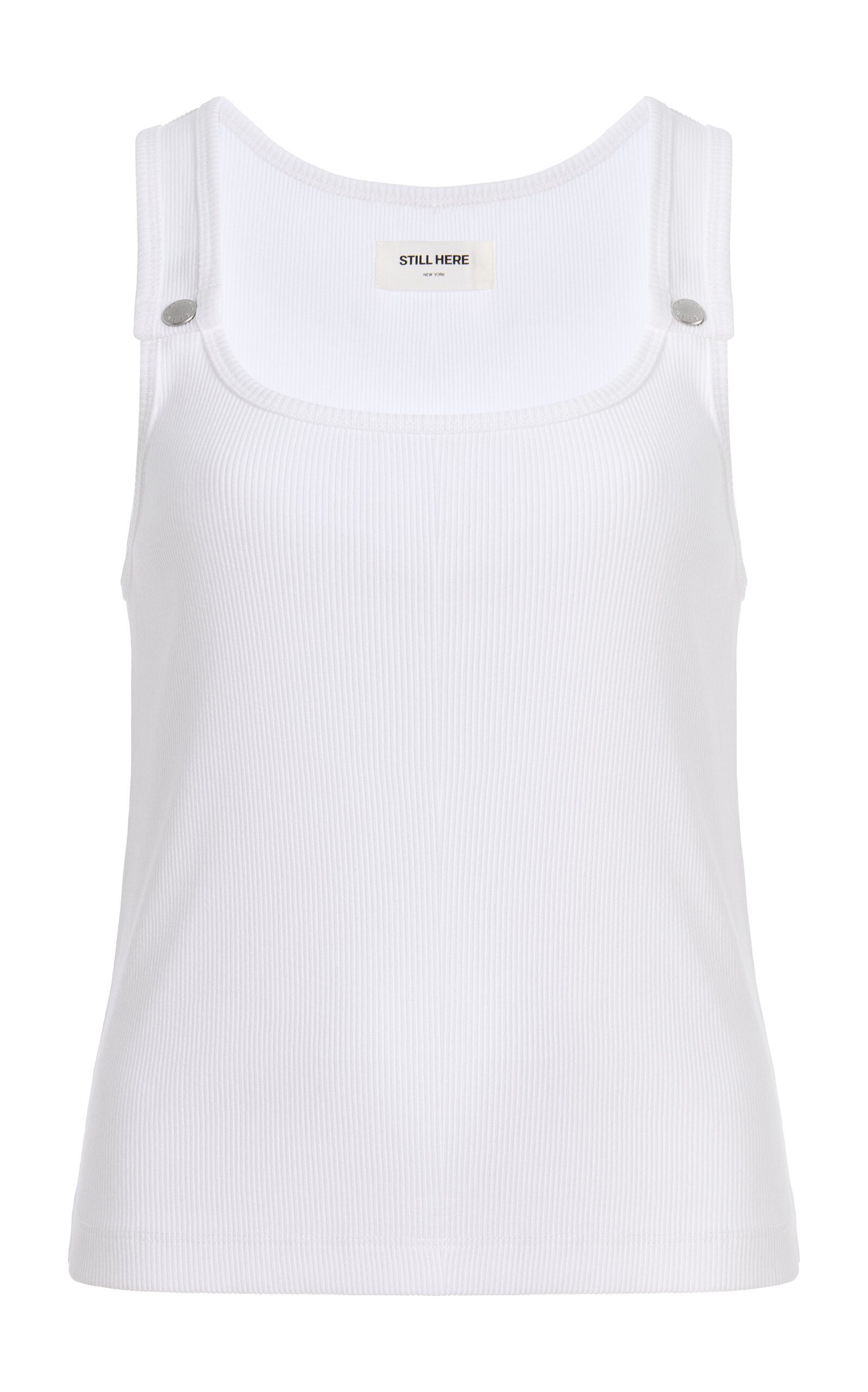 Still Here Snap Ribbed Cotton Tank Top | Thumbnail 7