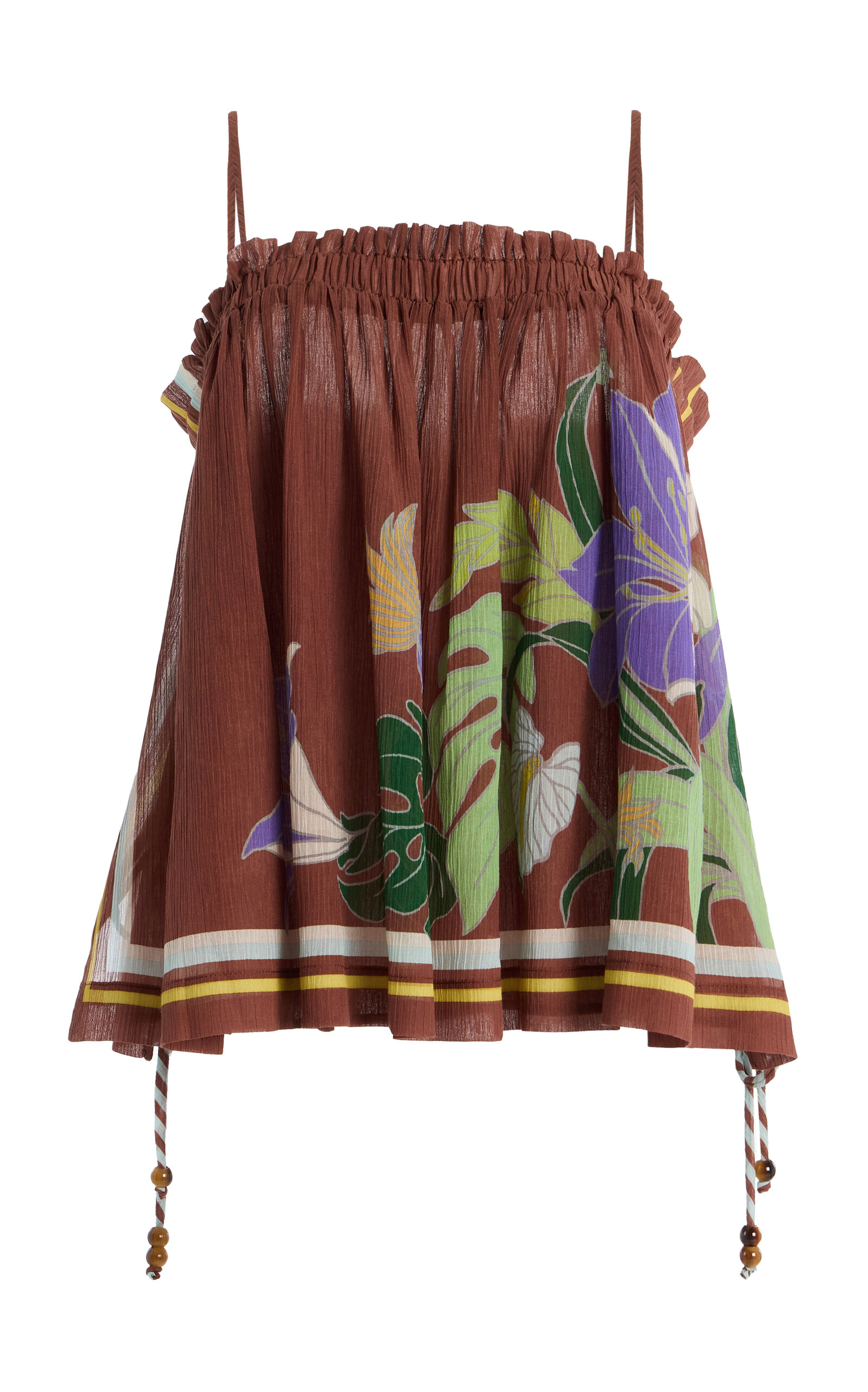 ALÉMAIS Alfie Ruched Cotton-Silk Top