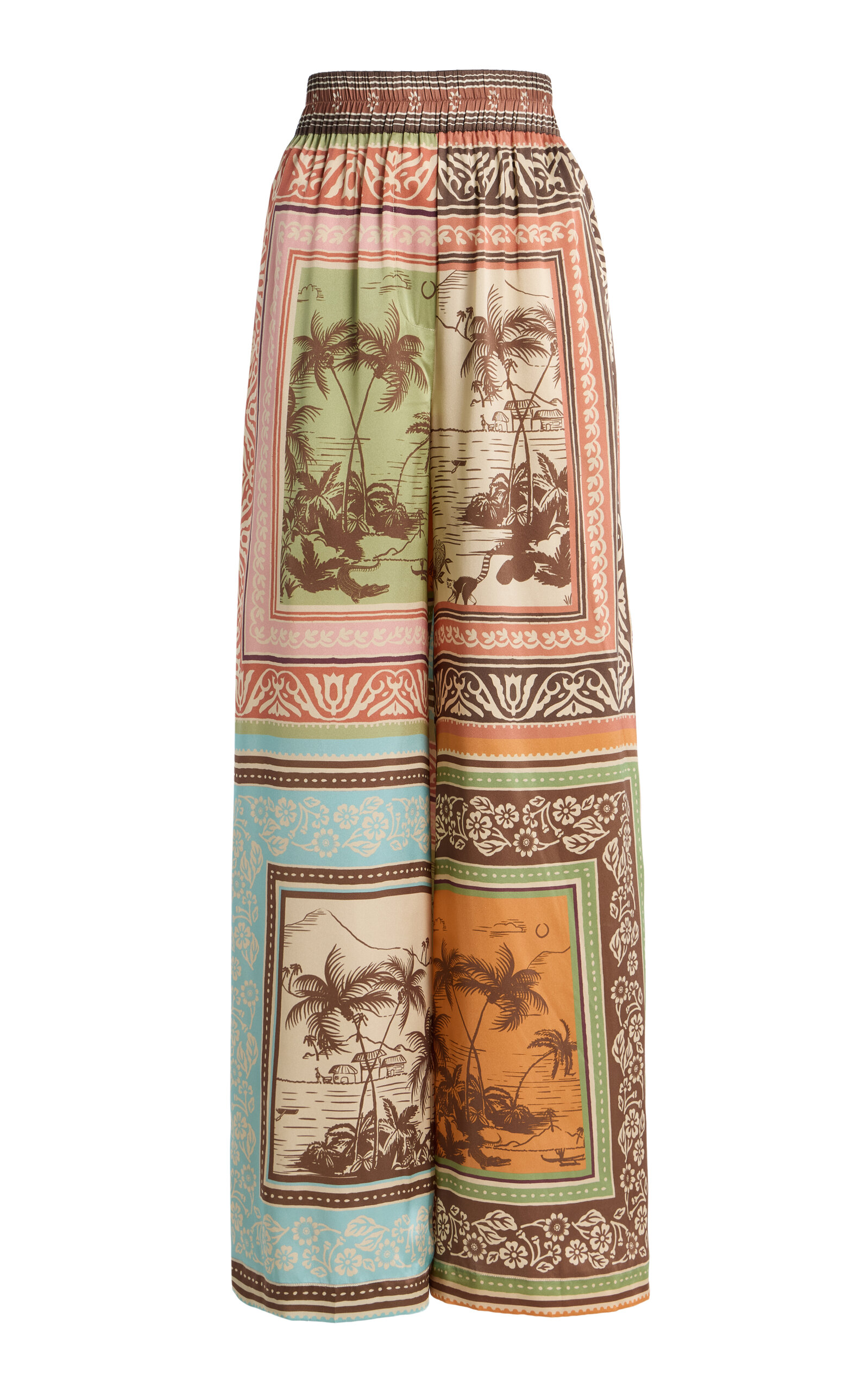 ALÉMAIS Alberta Silk Satin Wide-Leg Pants