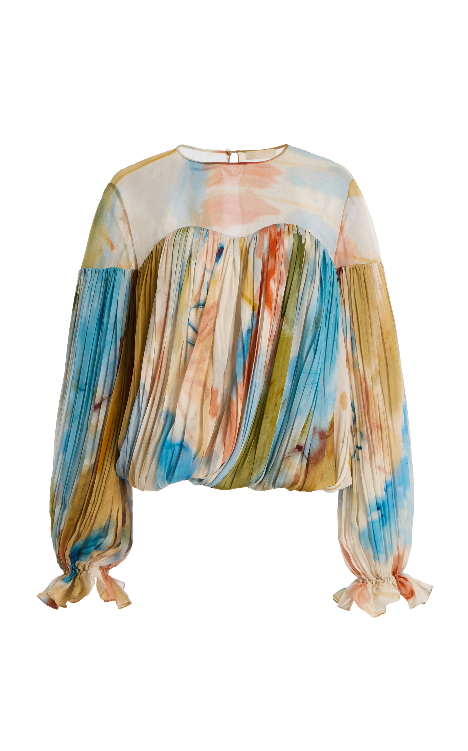 Ulla Johnson Pearl Draped Silk Blouse - Multi