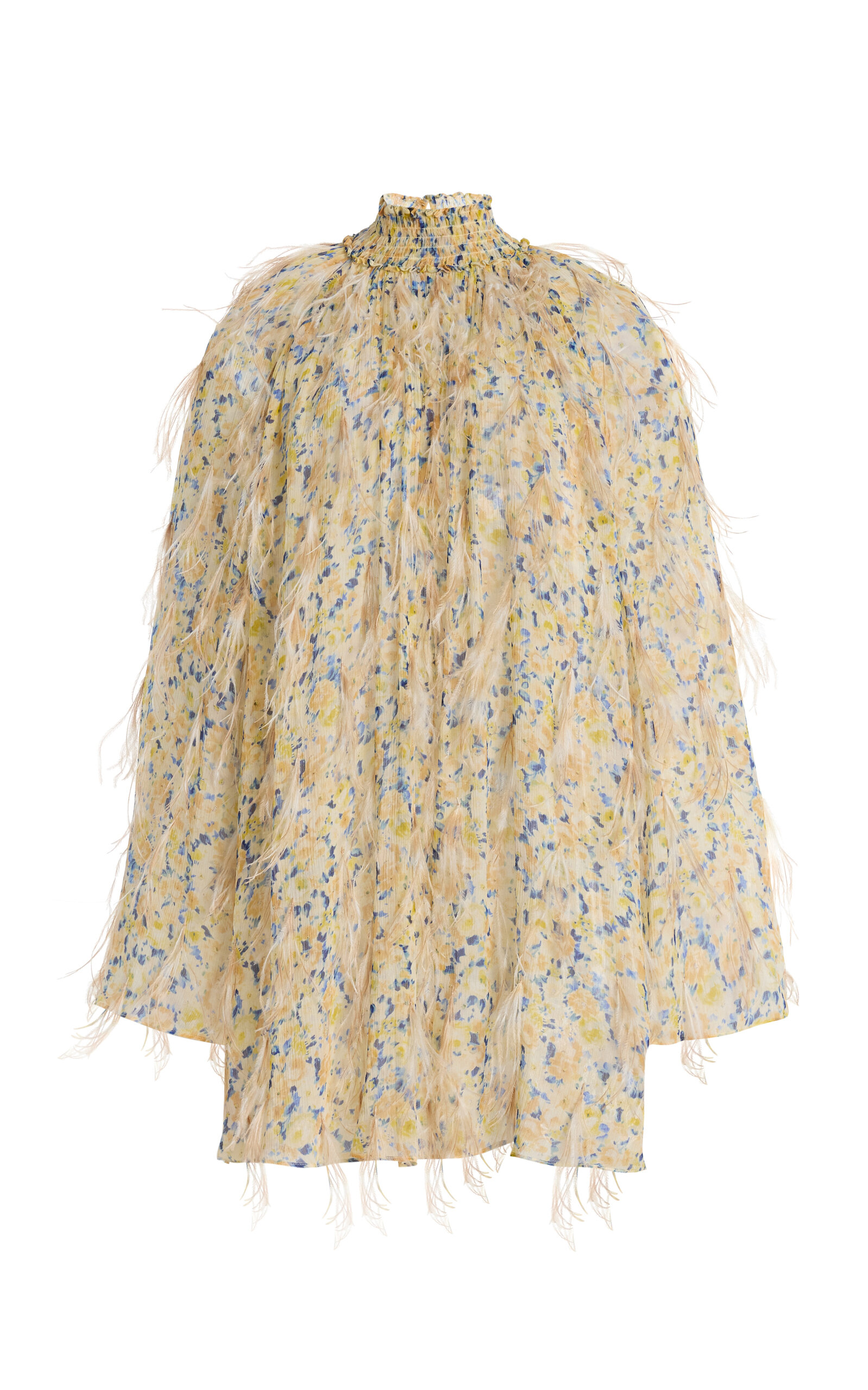 Ulla Johnson Miriam Feathered Mini Dress - Neutral