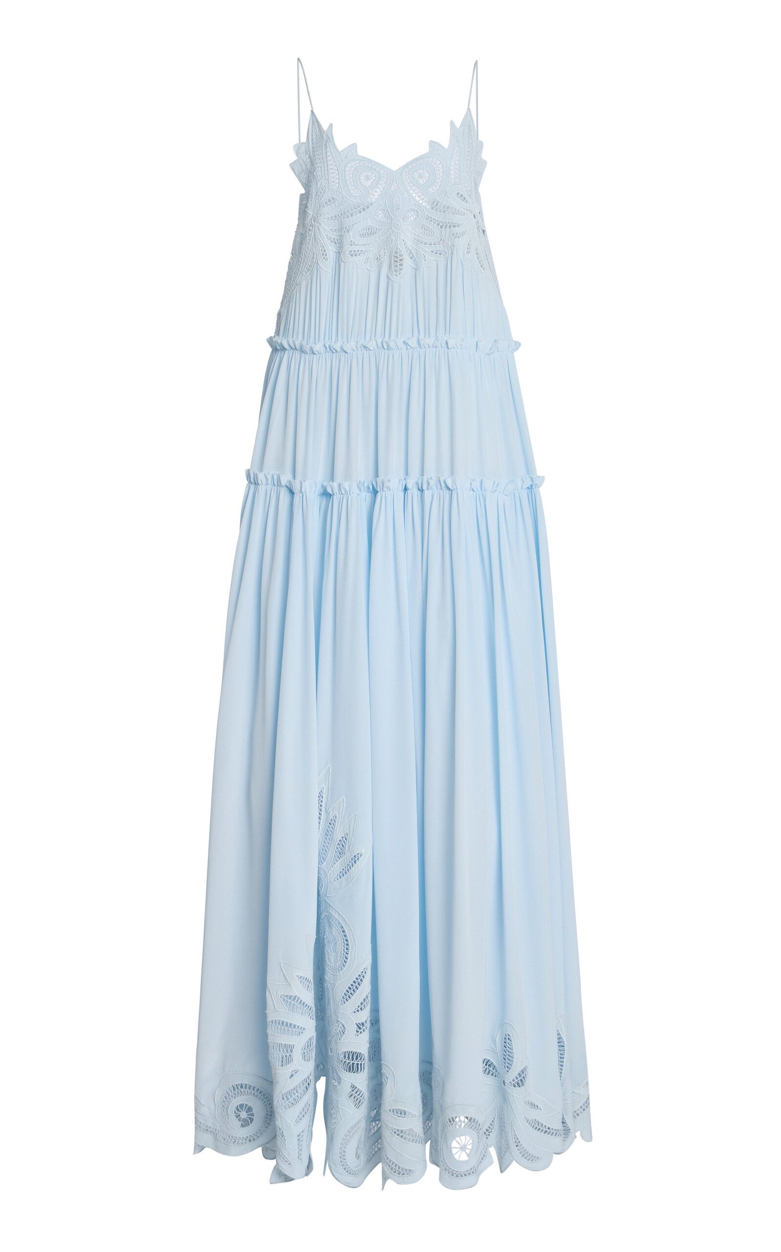 Ulla Johnson Filippa Embroidered Silk Crepe De Chine Gown