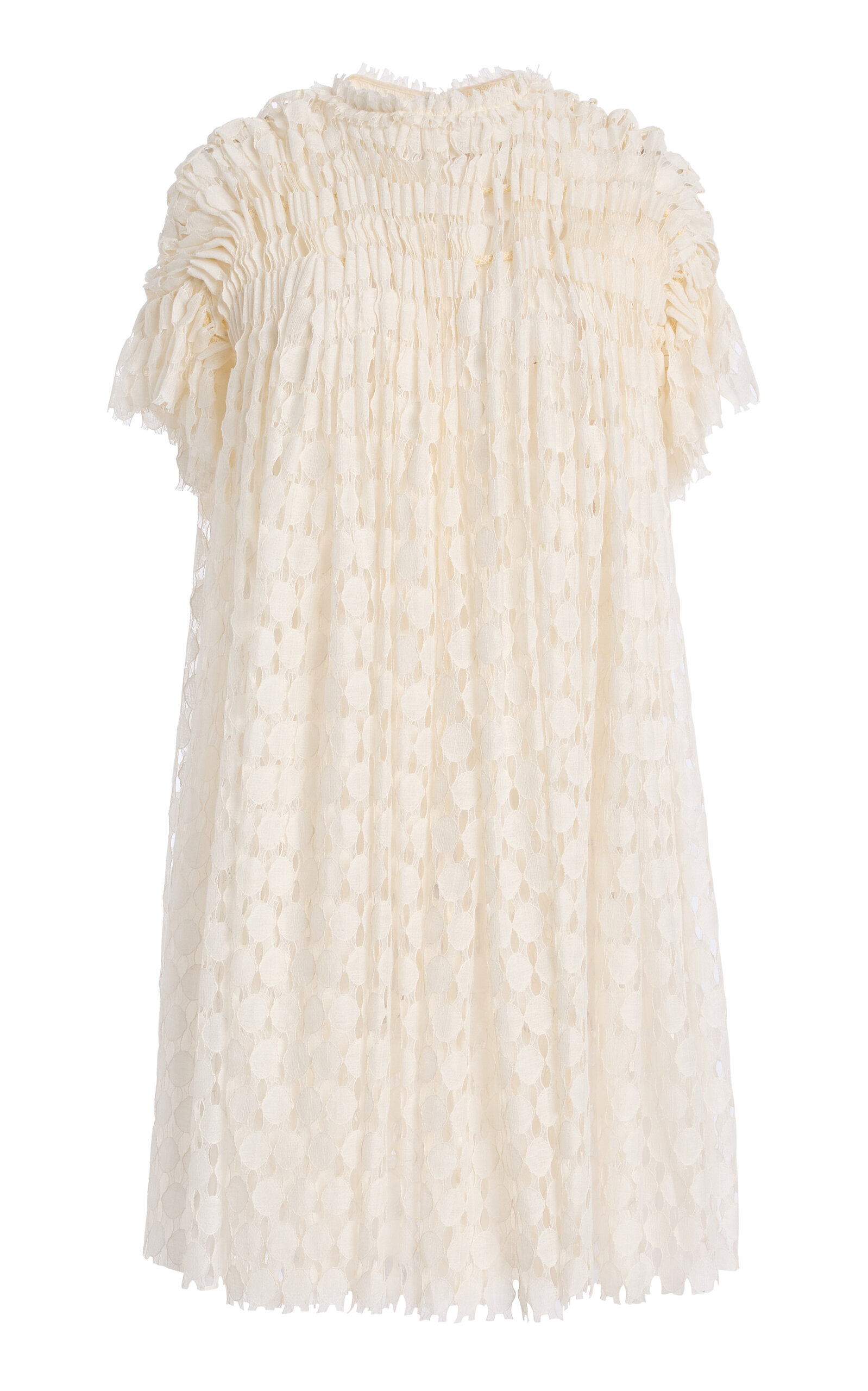 Ulla Johnson Layla Lace Cotton-blend Mini Dress In Neutral
