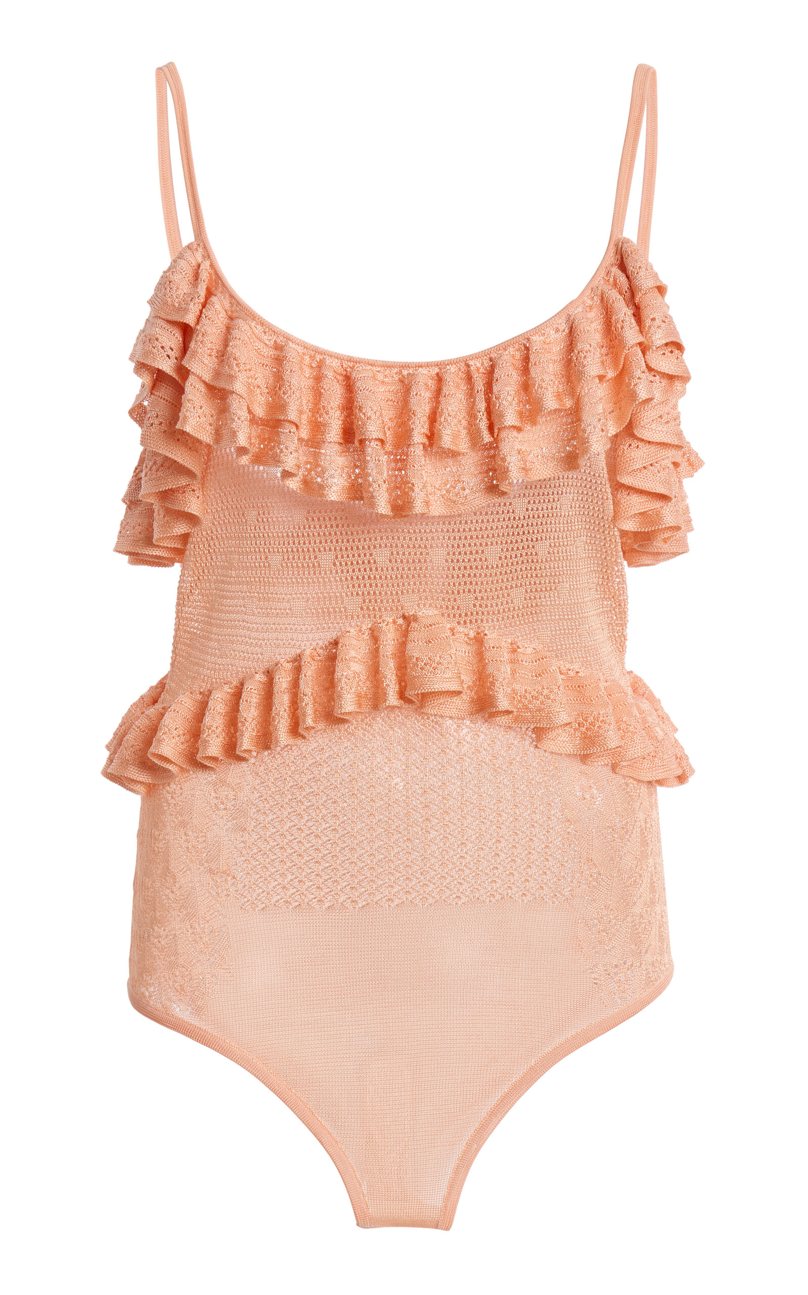 Ulla Johnson Bania Ruffled Bodysuit In Pink
