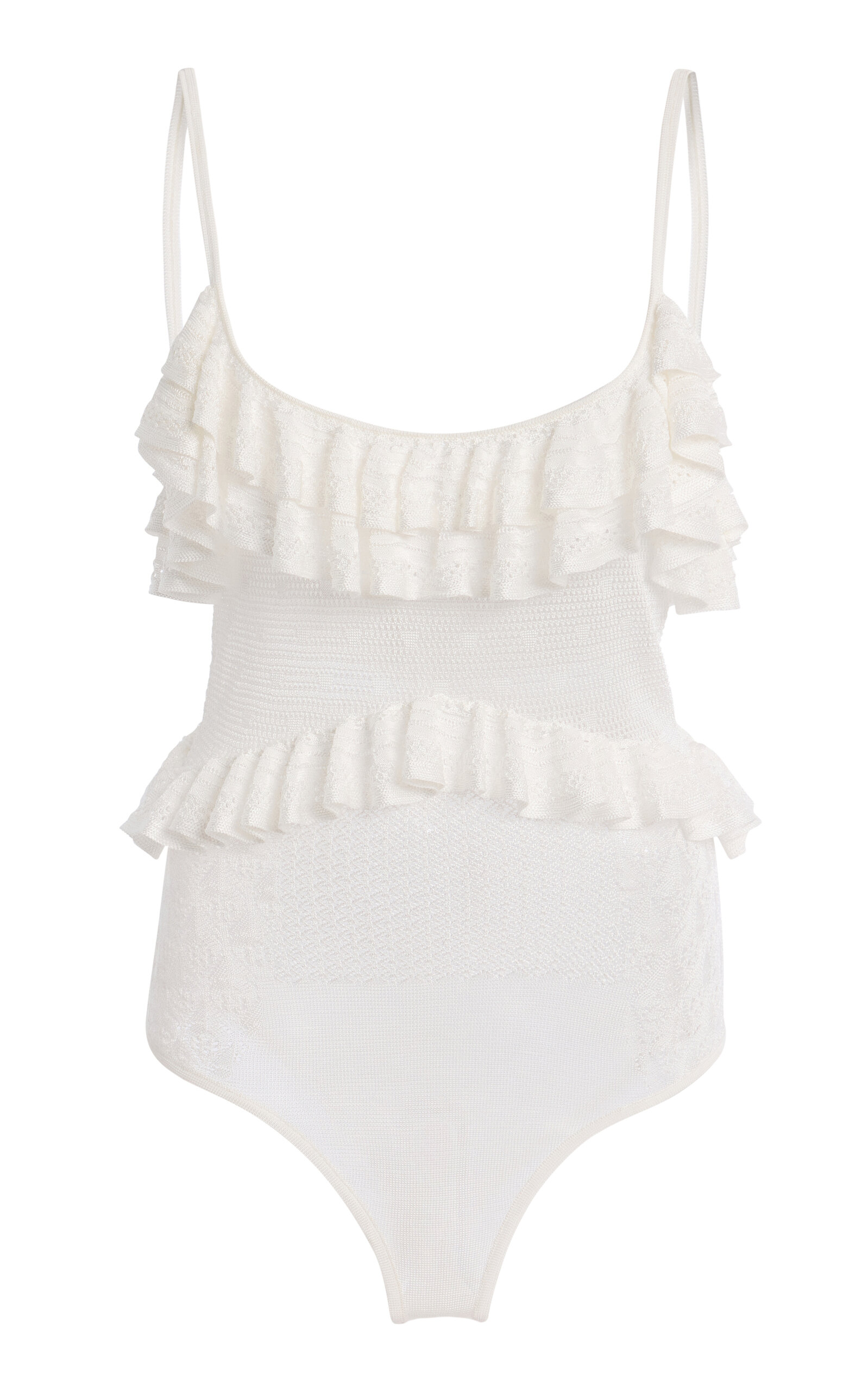 Ulla Johnson Bania Ruffled Bodysuit In White