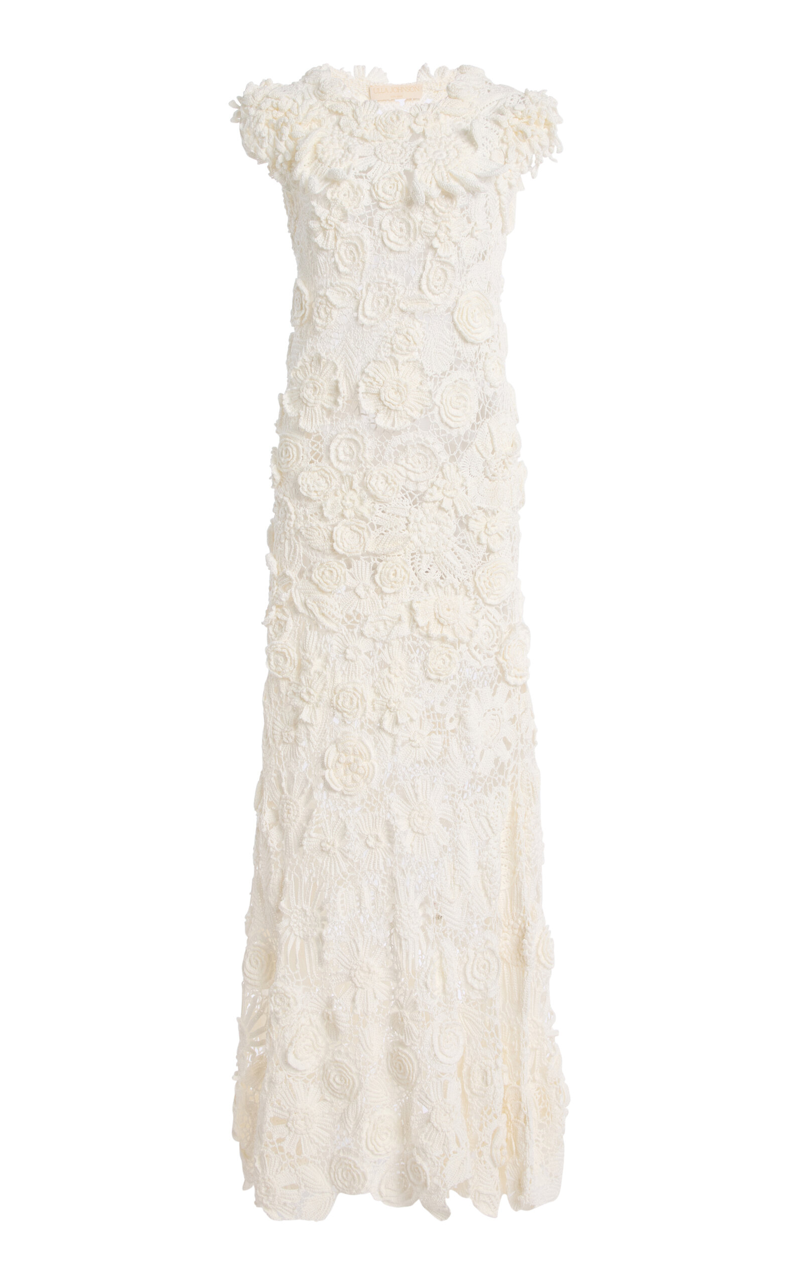 Ulla Johnson Anita Crocheted Cotton Silk Maxi Dress In White