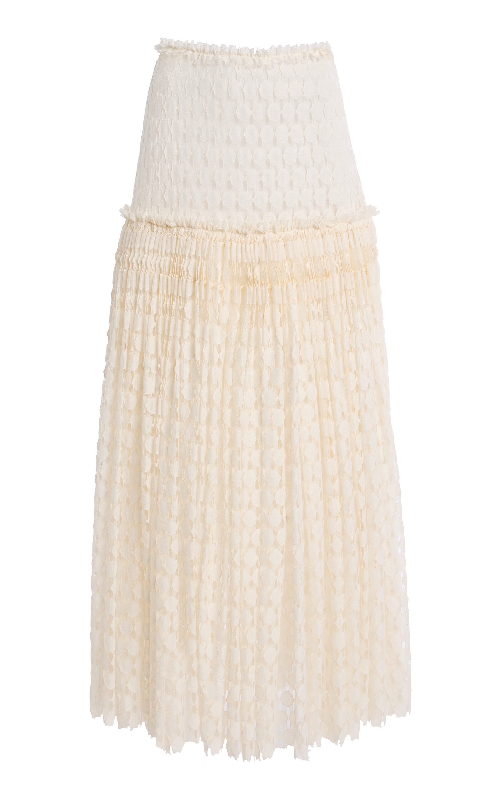 Ulla Johnson Aris Lace Cotton-blend Maxi Skirt In Neutral