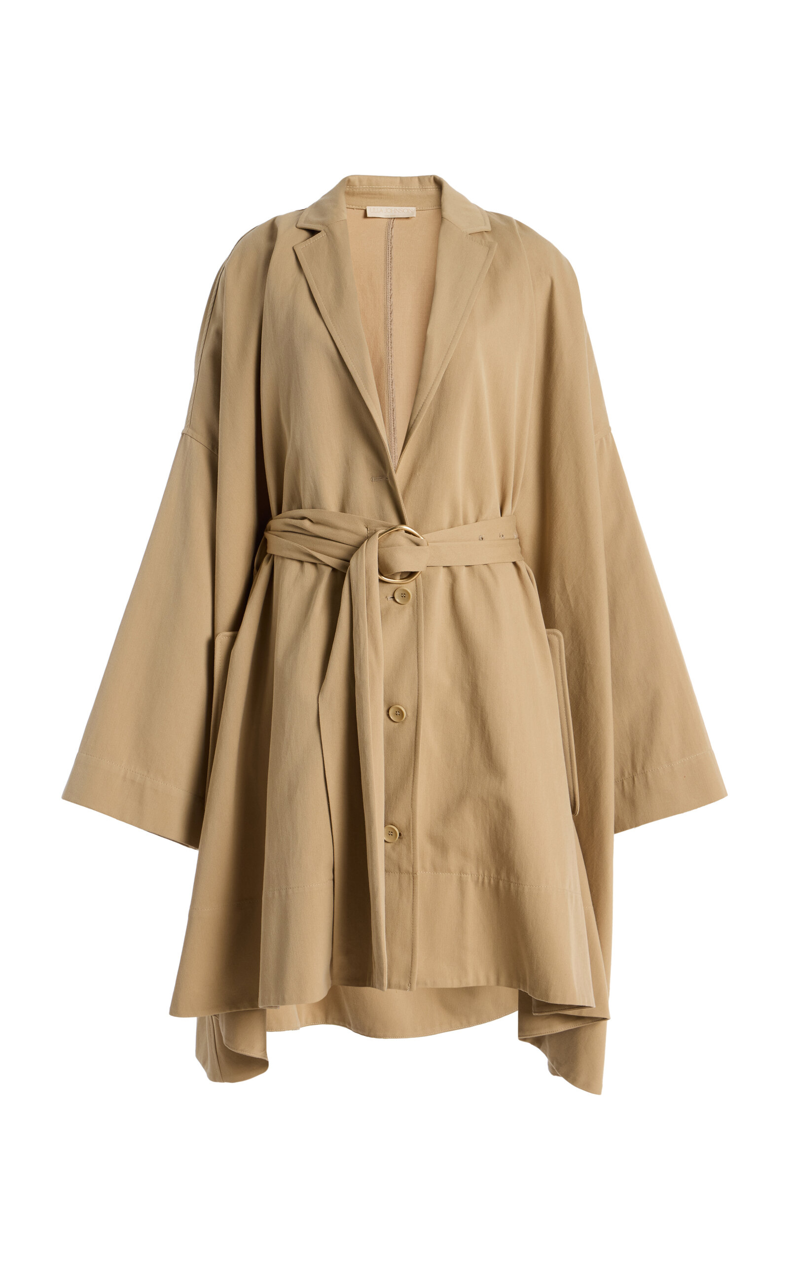 Ulla Johnson Margaux Belted Cotton-twill Coat In Brown
