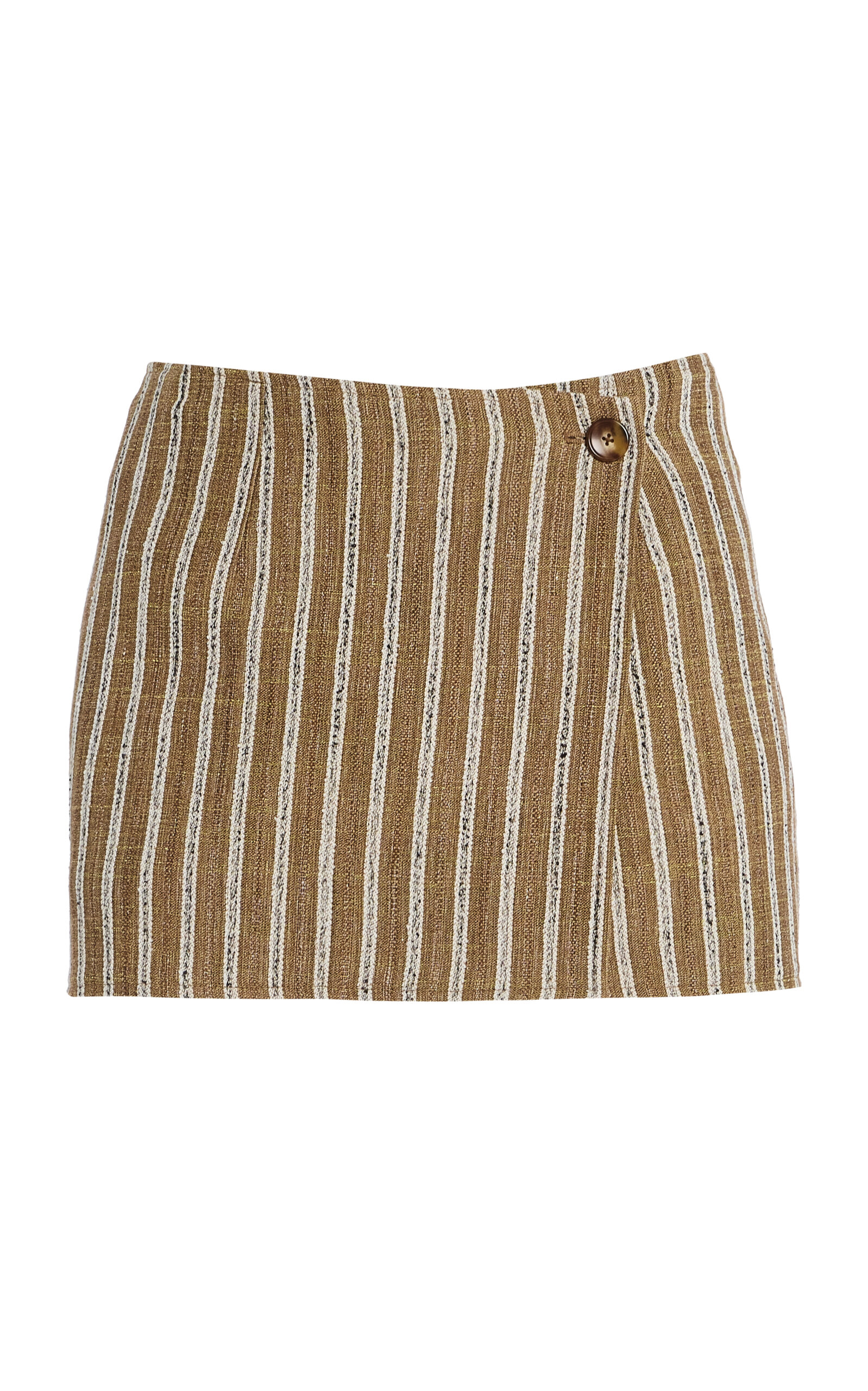 Ulla Johnson Doris Striped Cotton-blend Mini Skirt In Brown