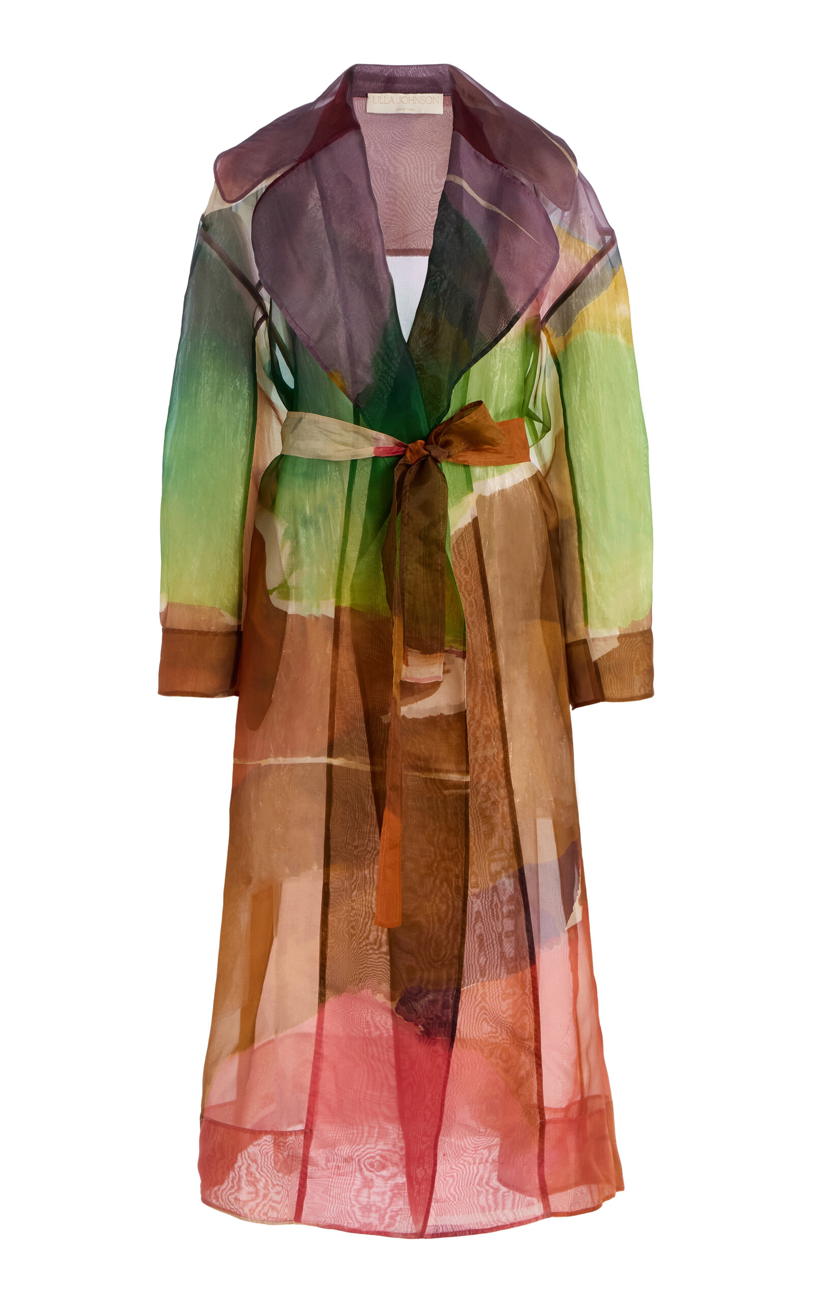 Ulla Johnson Novalie Printed Silk Chiffon Coat - Women's Clothing