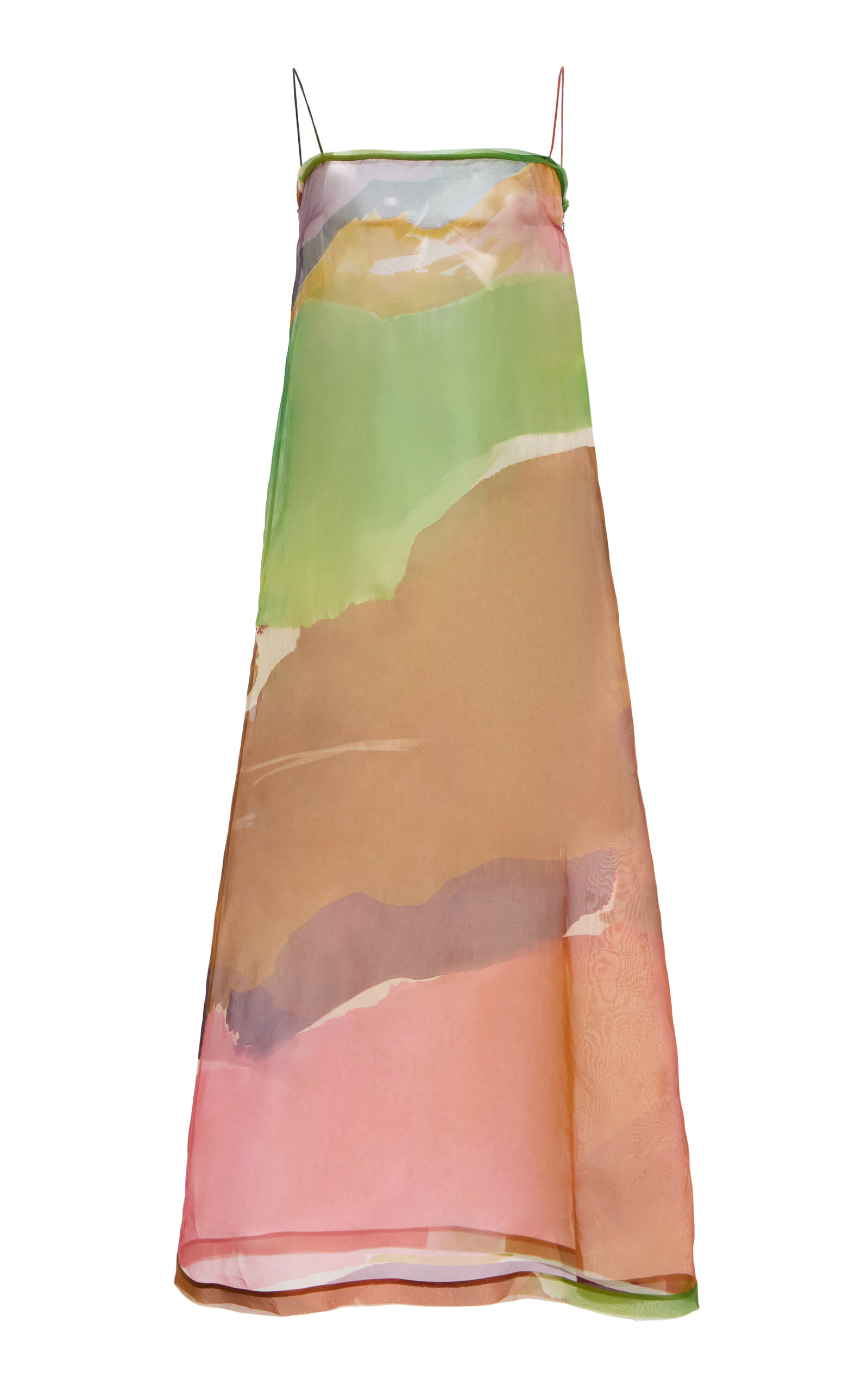 Ulla Johnson Landscape Printed Silk Chiffon Midi Dress