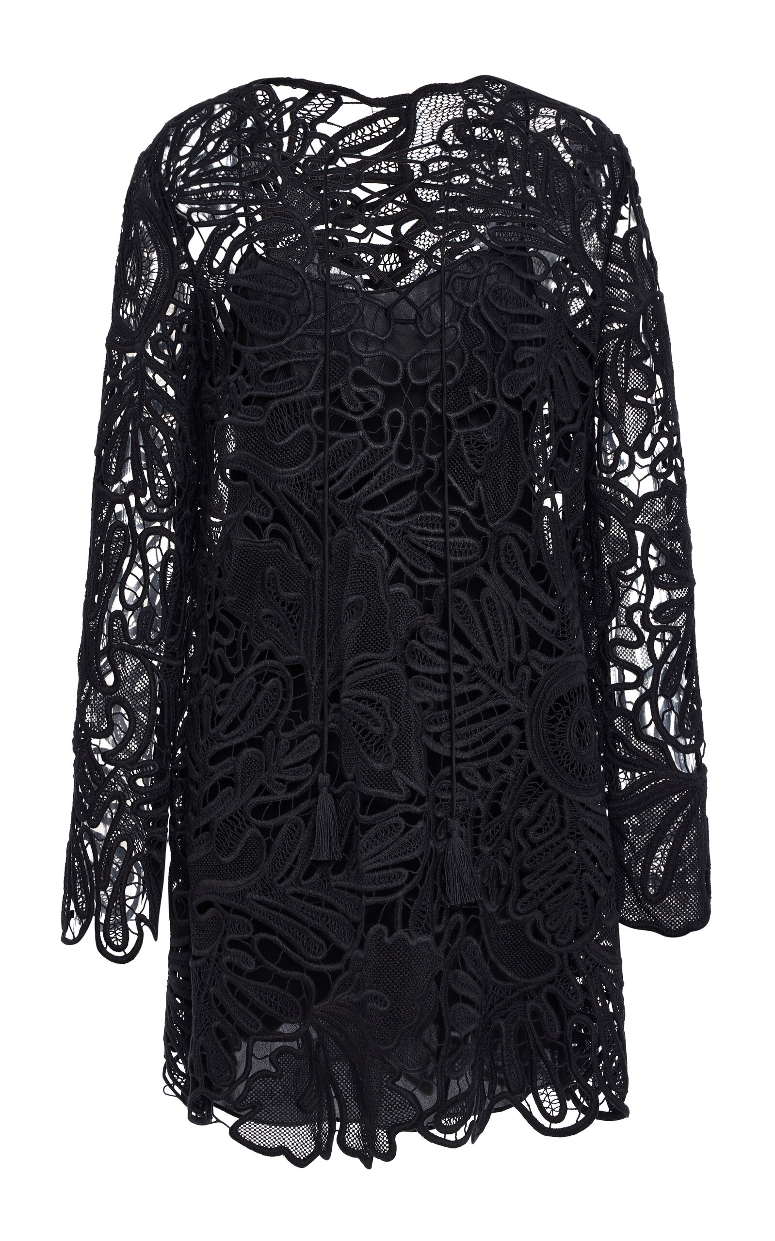 Ulla Johnson Dita Lace Silk Mini Dress In Black