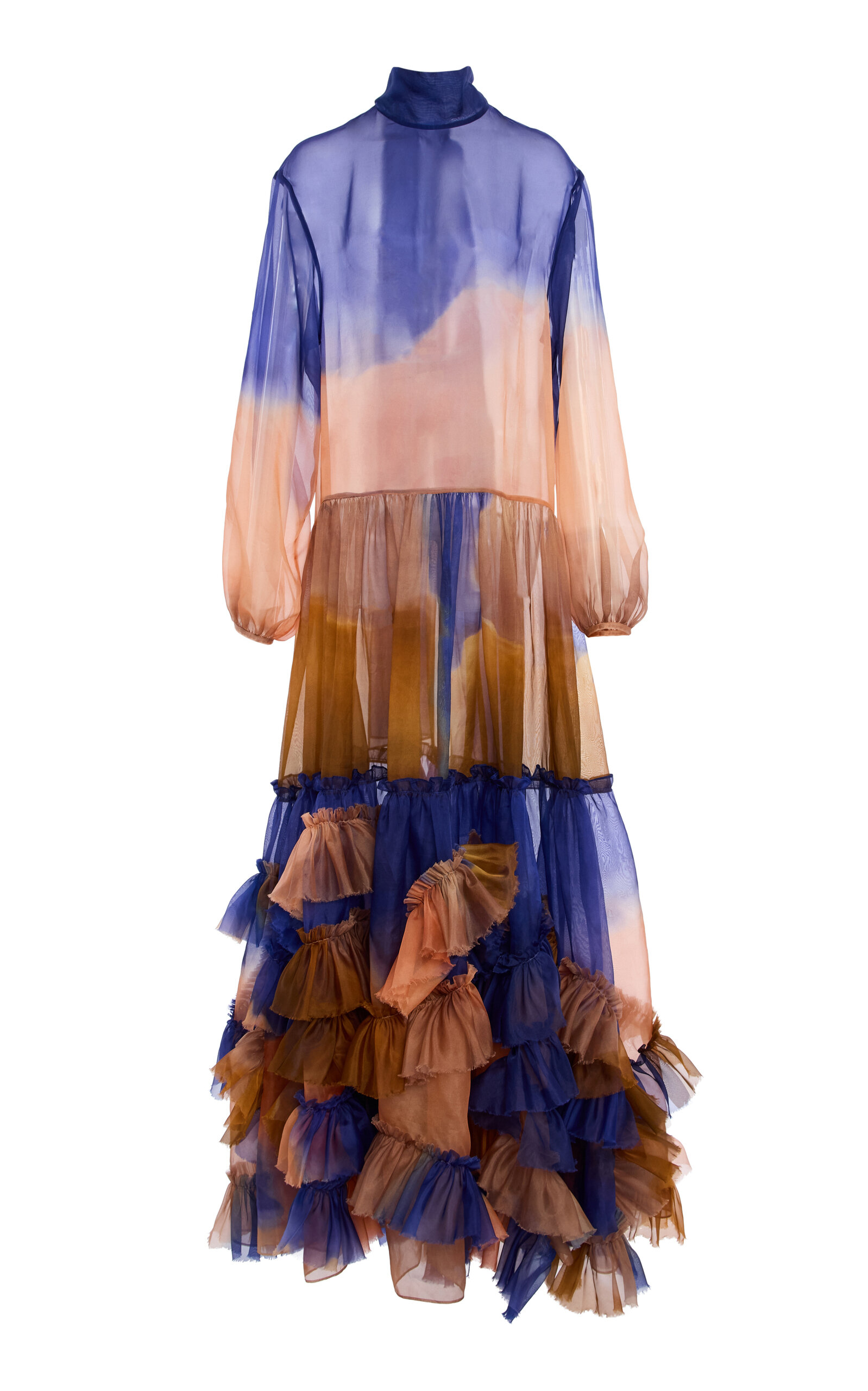 Ulla Johnson Swan Printed Silk-organza Gown In Multi