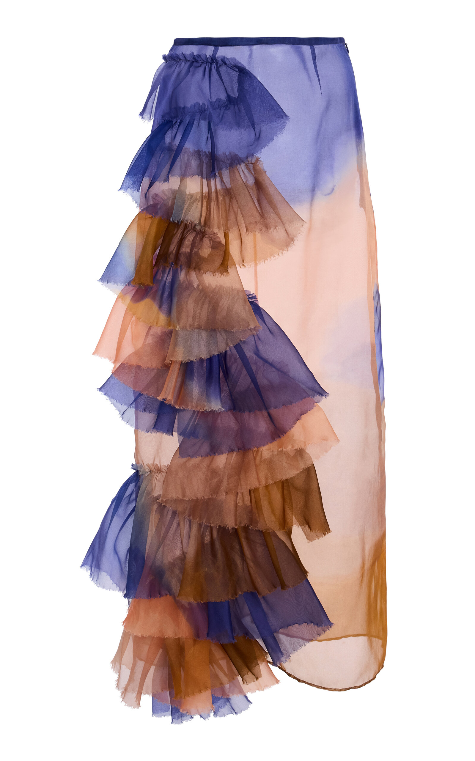 Ulla Johnson Yelena Printed Silk-Organza Midi Skirt
