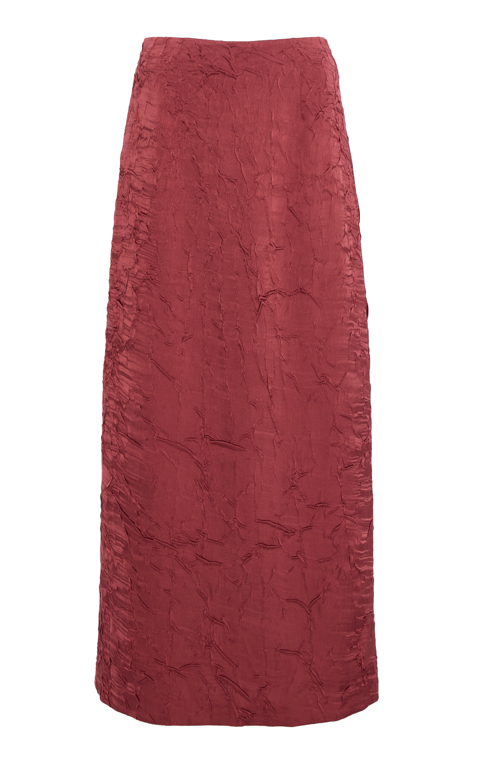 Ulla Johnson Inez Crinkled Midi Skirt - Burgundy