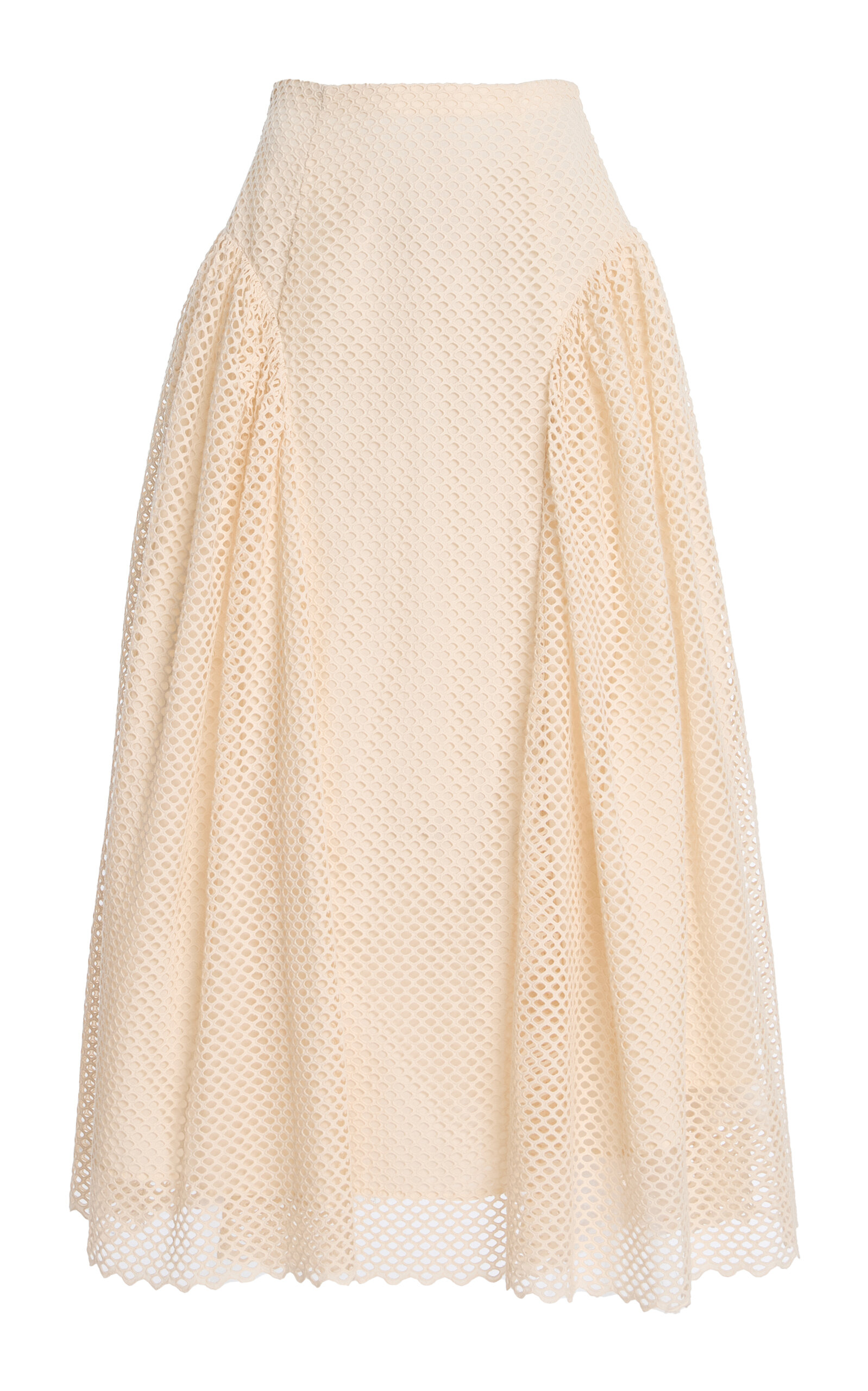 Ulla Johnson Faun Lace Cotton Midi Skirt - White