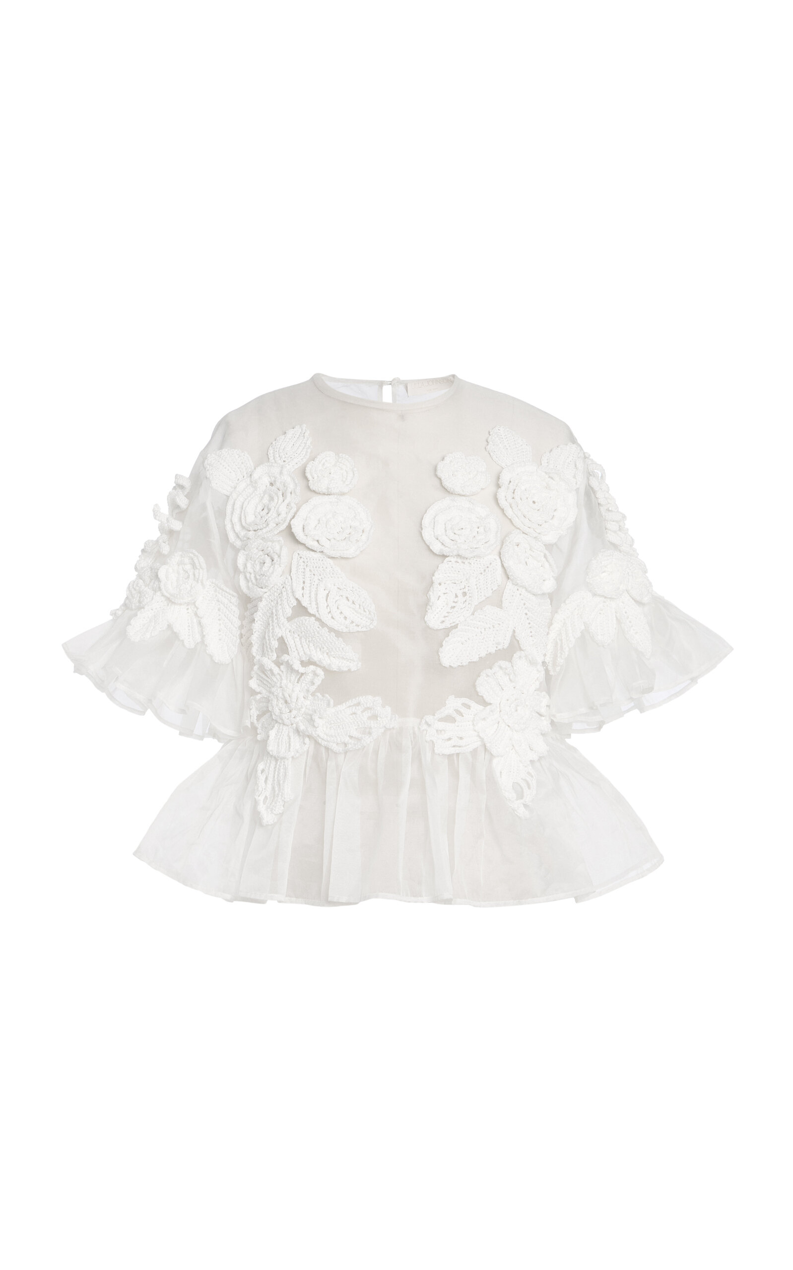 Ulla Johnson Aliya Embroidered Silk Blouse In White