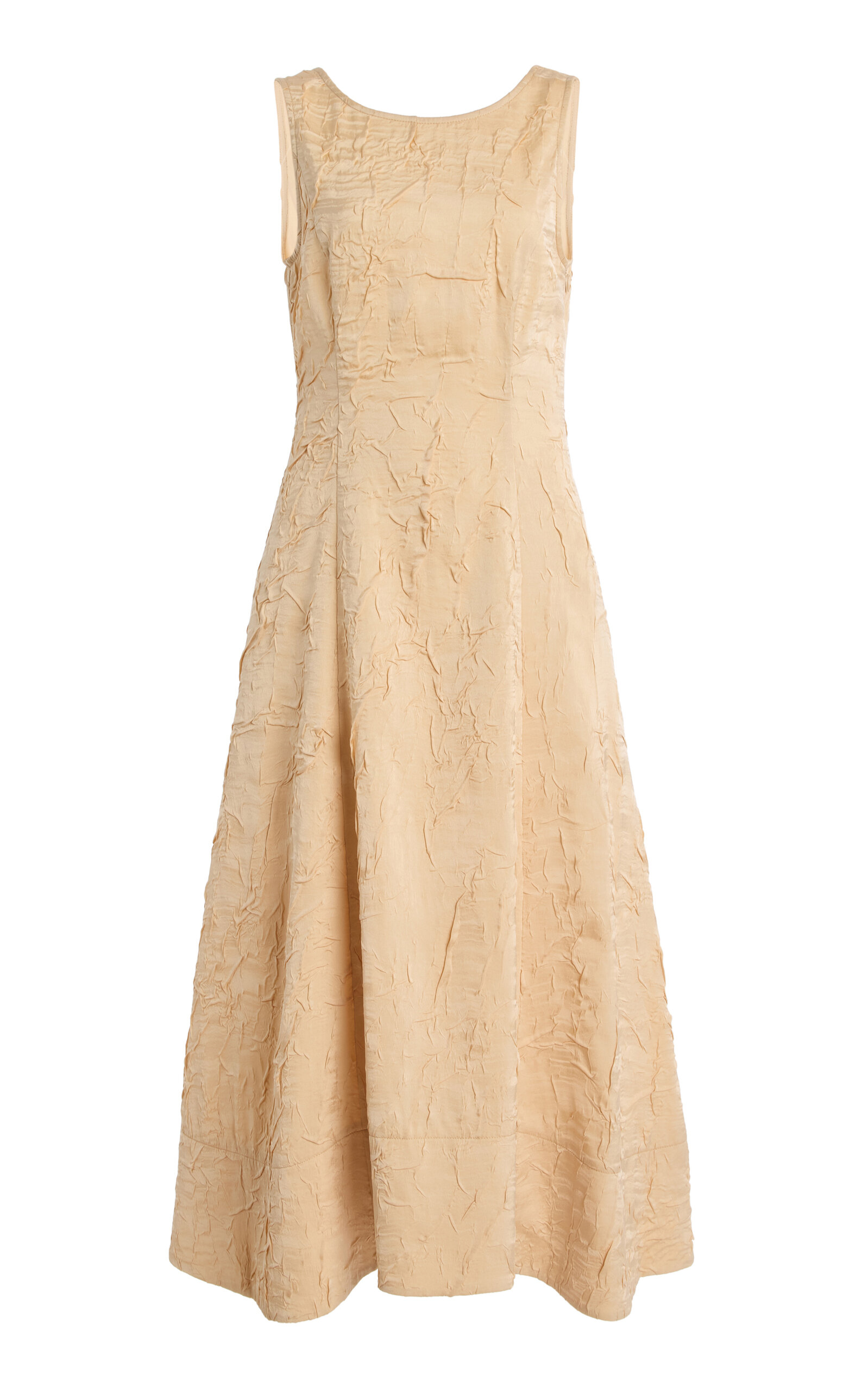 Ulla Johnson Georgia Crinkled Midi Dress - Neutral