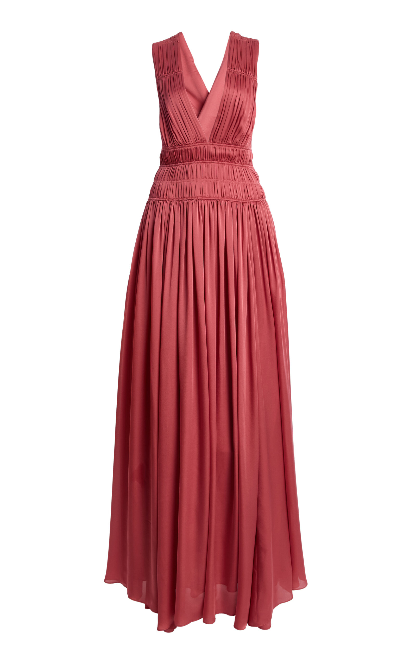 Ulla Johnson Boheme Pleated Silk Gown In Pink