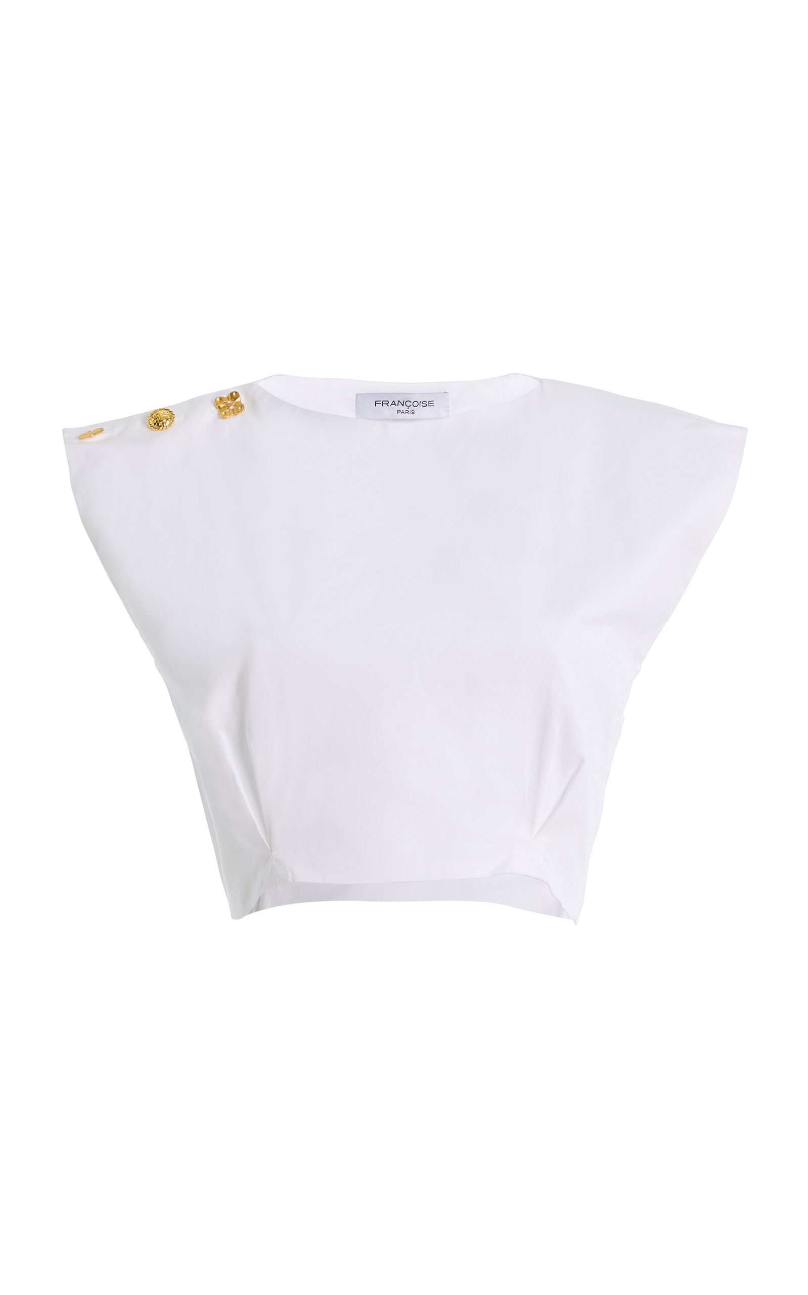 FRANÇOISE Tallulah Embellished Cotton Top