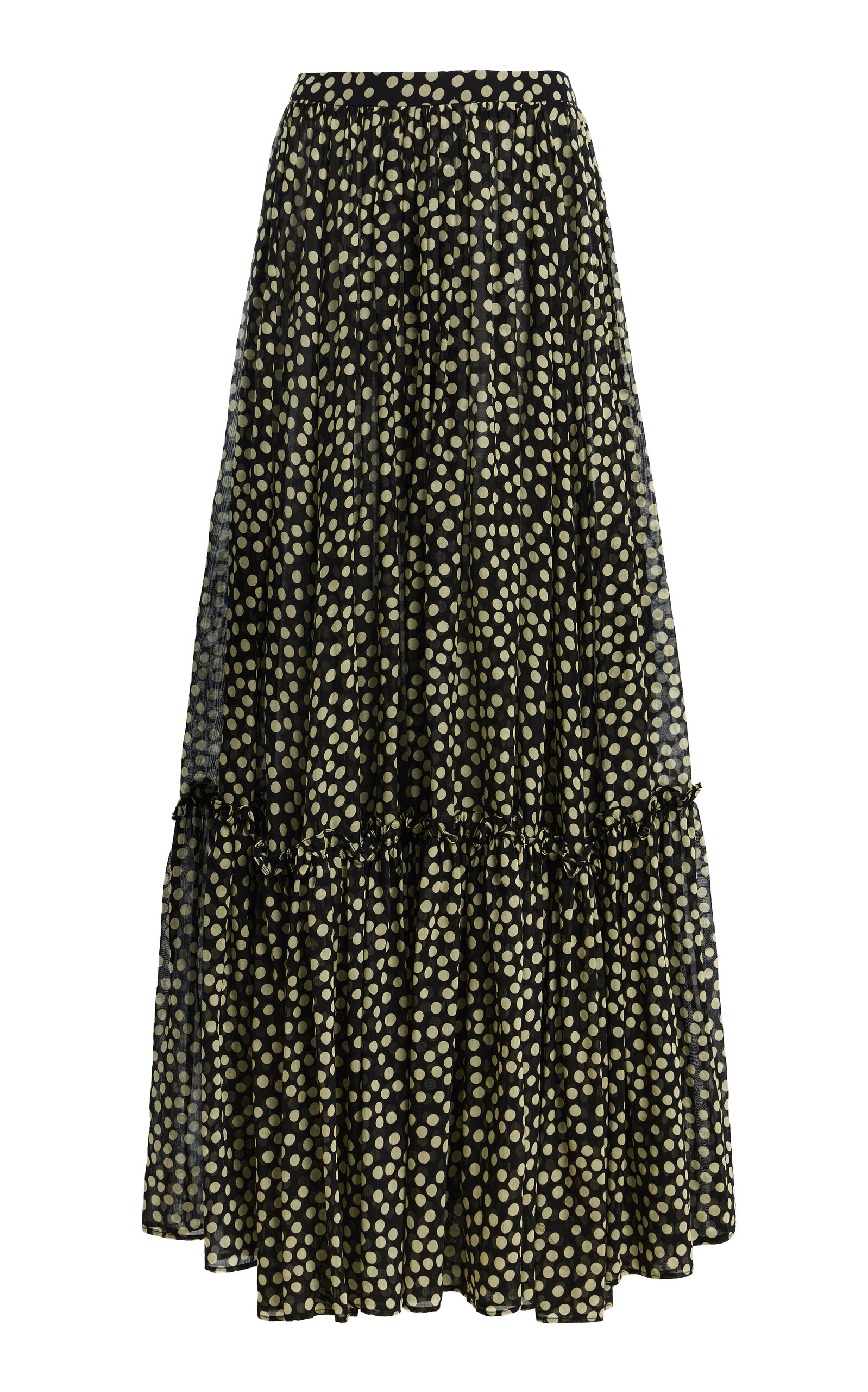 FRANÇOISE Jade Cotton-Silk Maxi Skirt