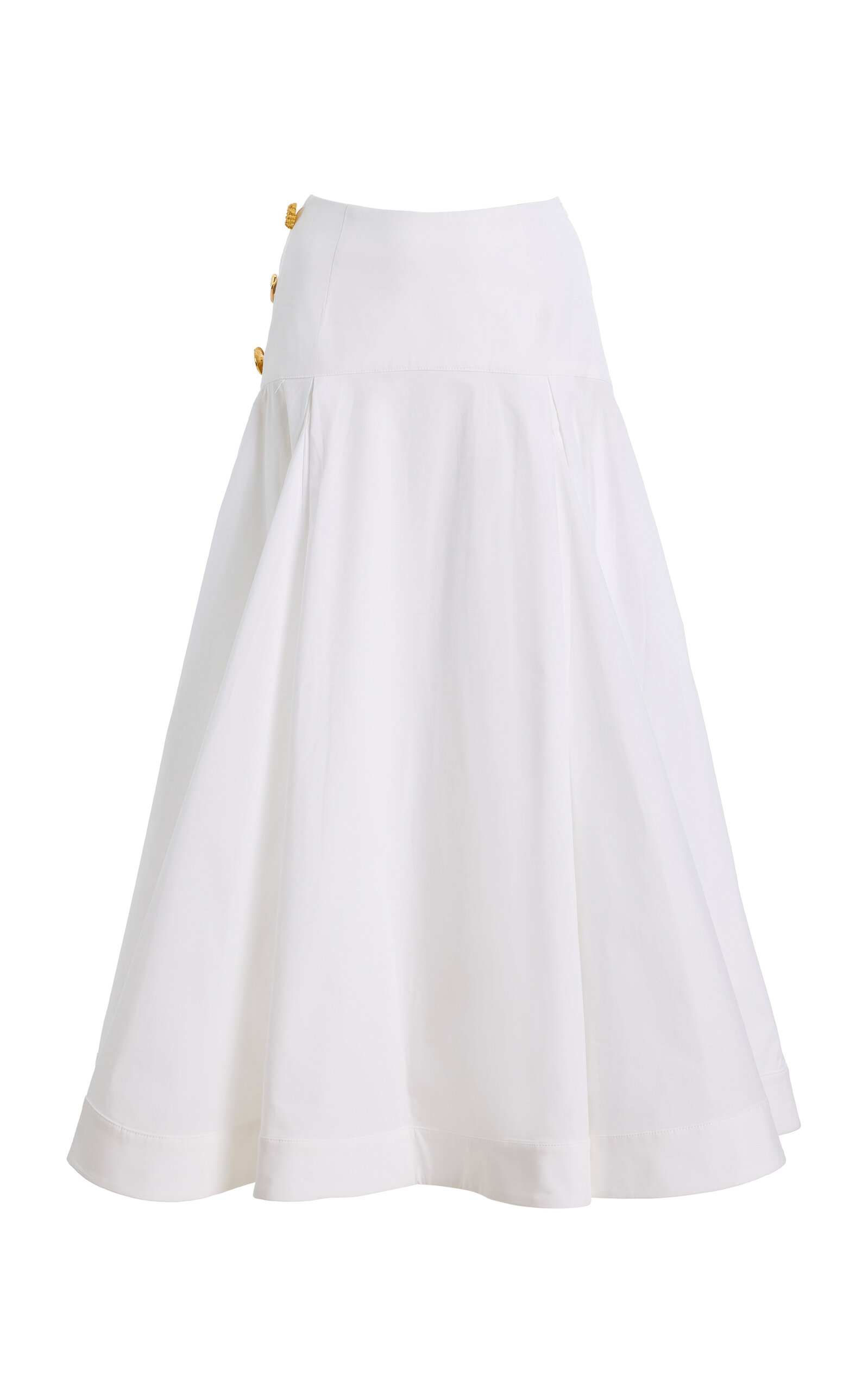 FRANÇOISE Tallulah Ruffled Cotton Midi Skirt