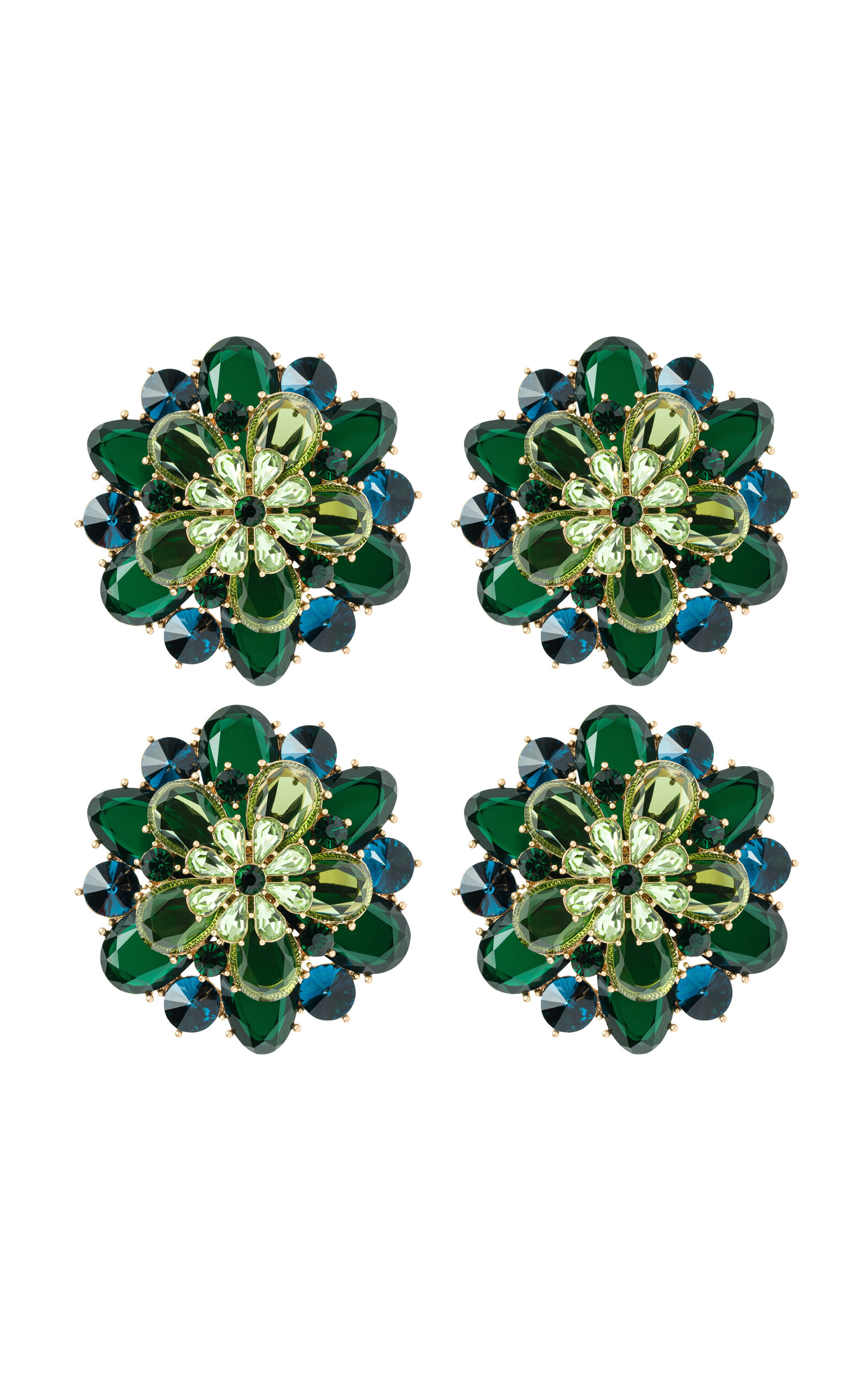 Joanna Buchanan Set Of Four Candy Flower Napkin Rings - Green