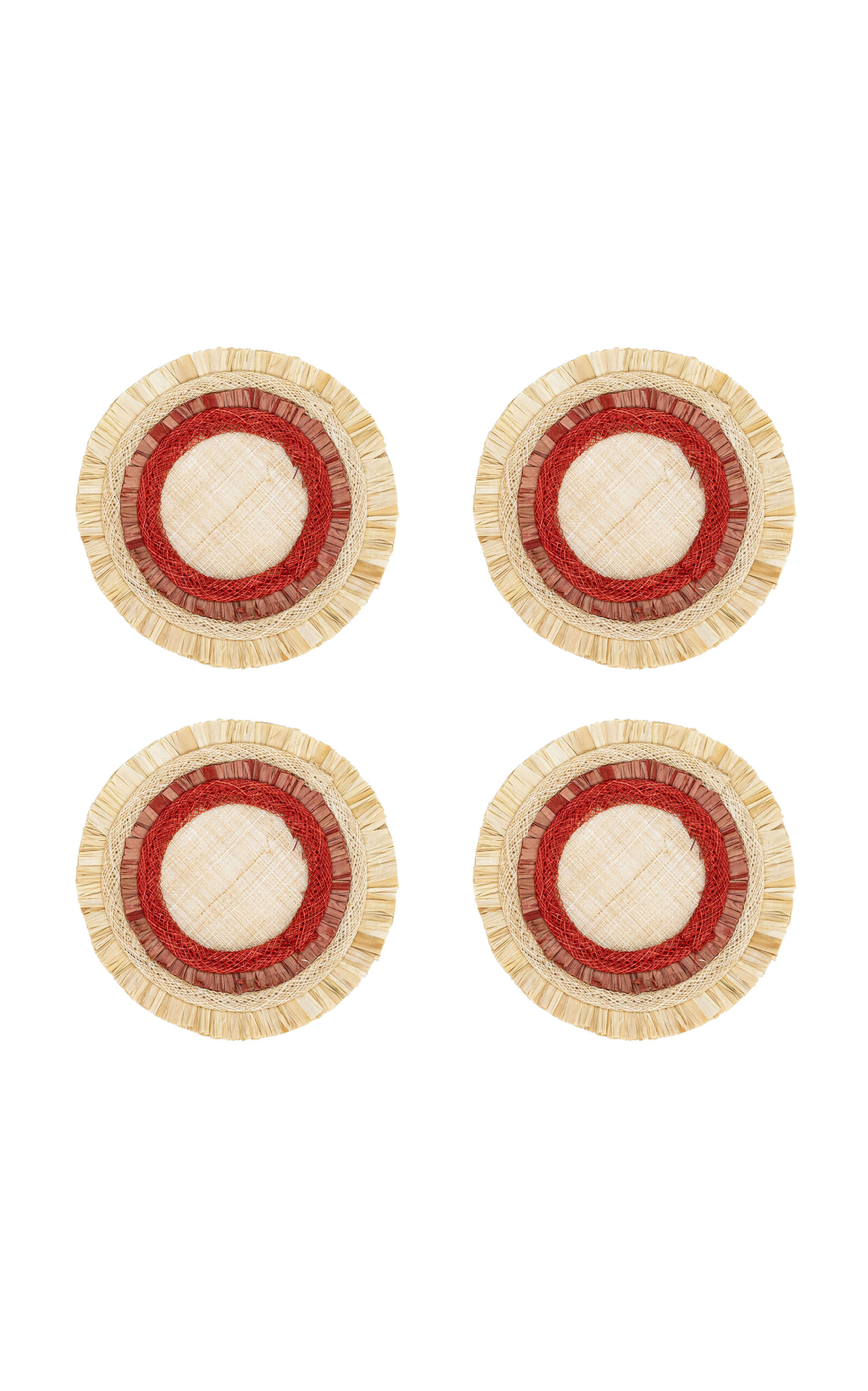 Joanna Buchanan Ruffle Edge Straw Coasters In Neutral
