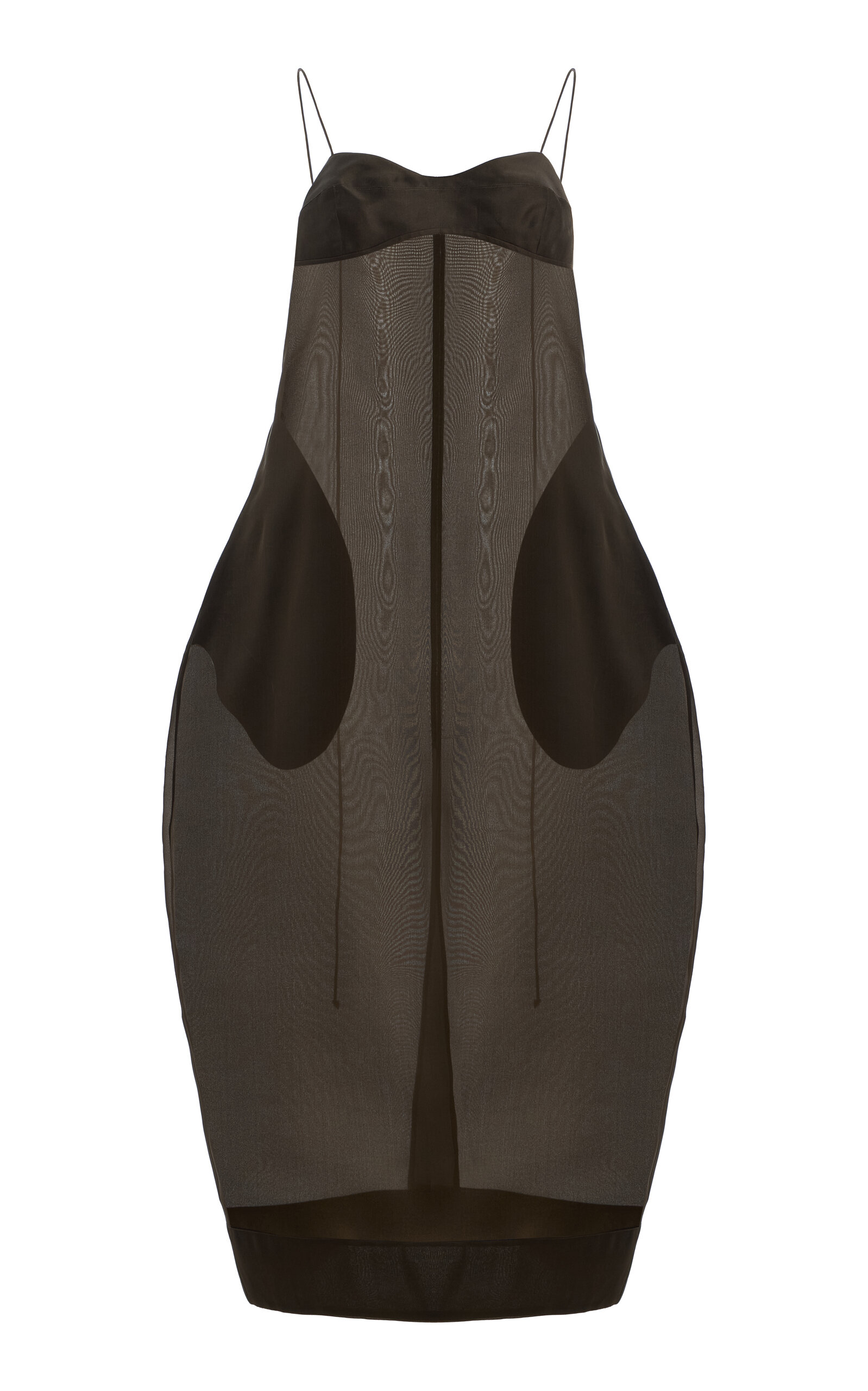 Róhe Sheer Silk-Organza Bustier Volume Midi Dress