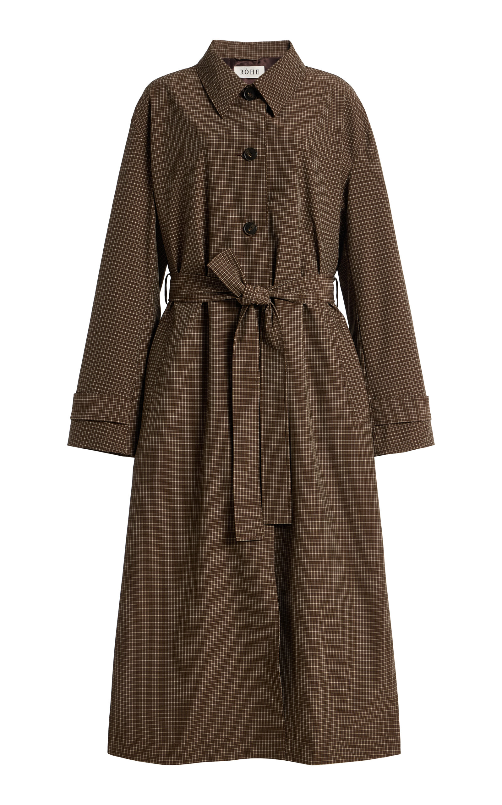 Róhe Technical Check Belted Coat - Women's Clothing