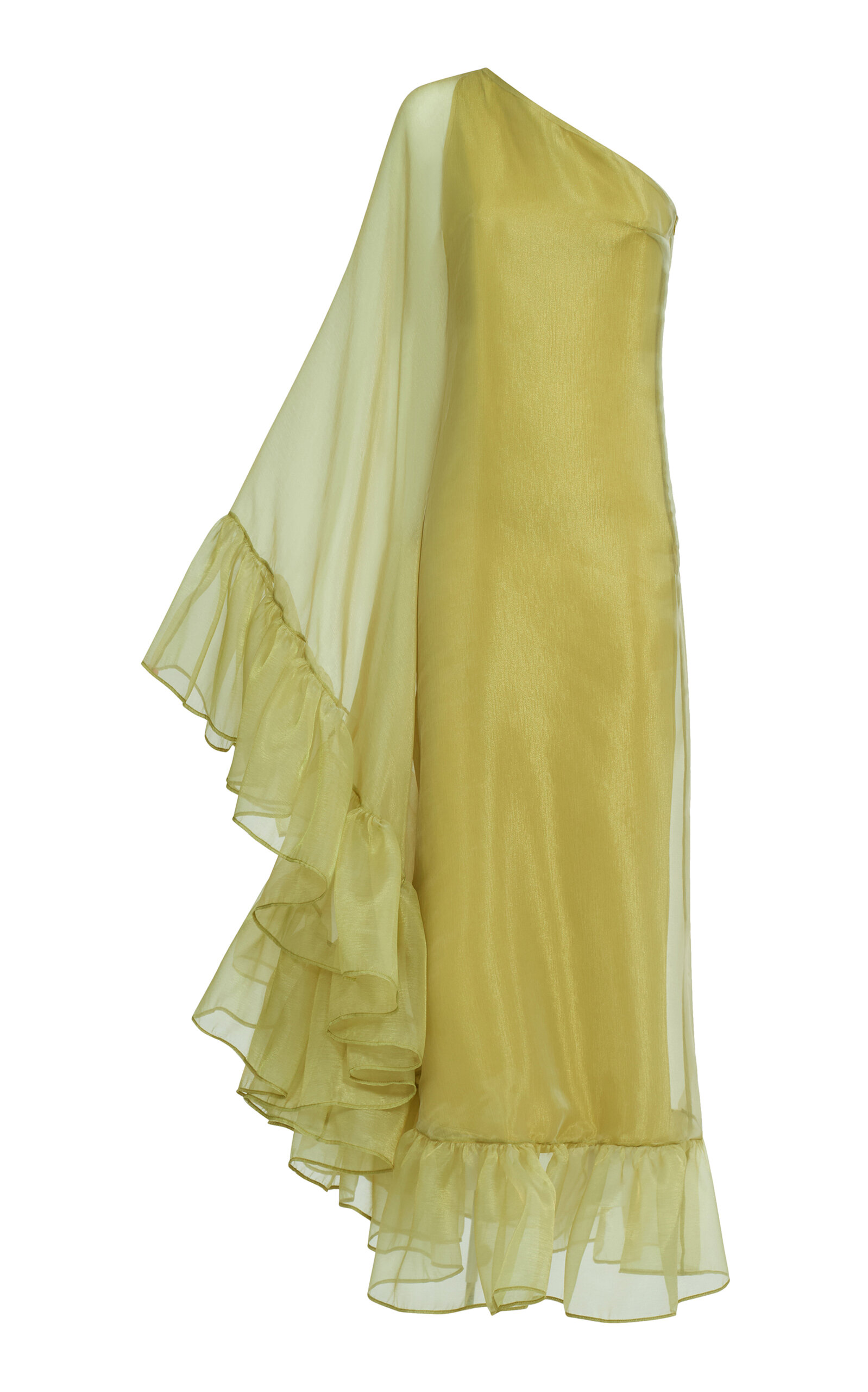 Taller Marmo Cicogna Ruffle Hem Maxi Dress - Gold